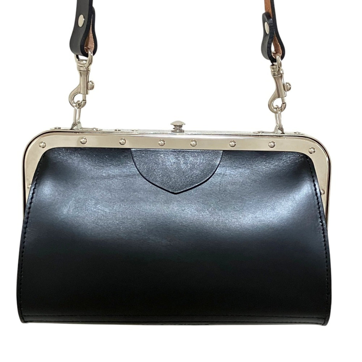 Comme Des Garçons Black Leather Clutch Bag Shoulder Bag (Pre-Owned)