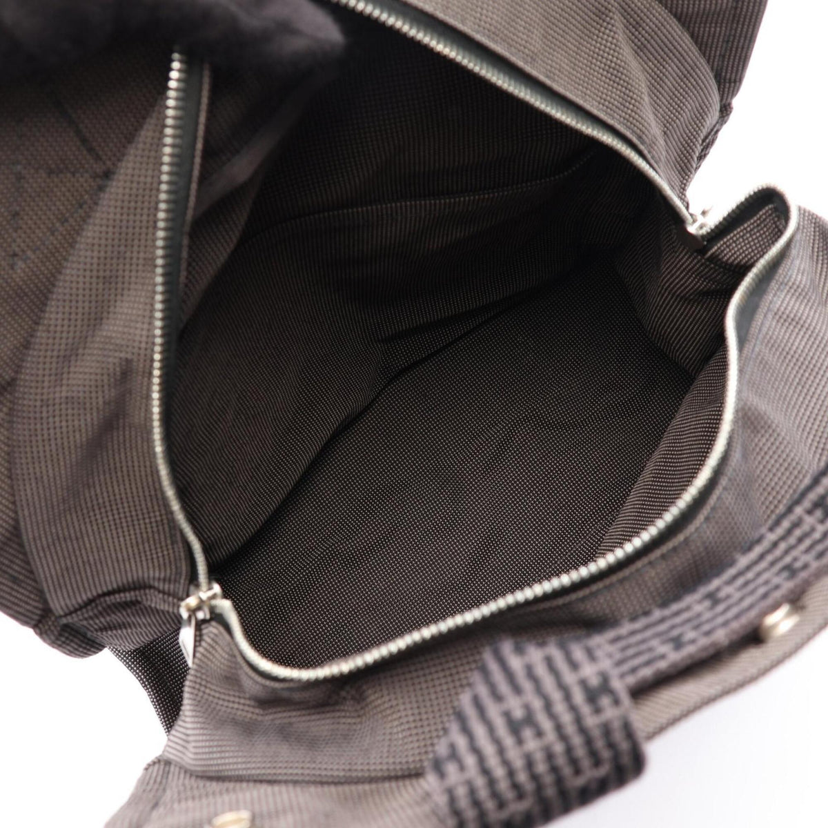Hermes Gray Nylon Canvas Backpack Handbag (Pre-Owned)