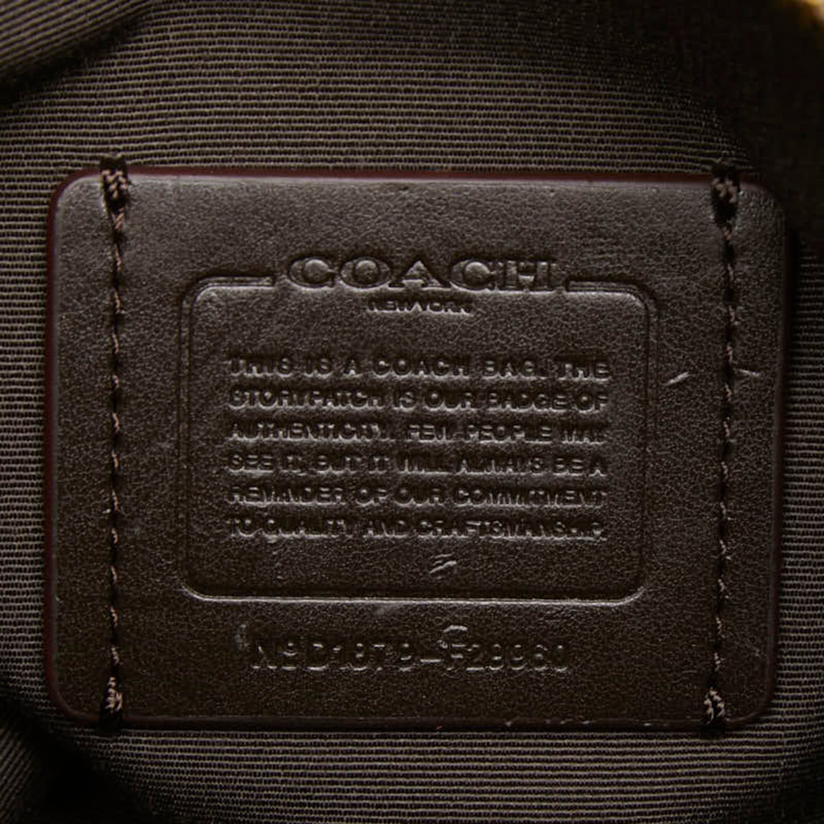 Coach Beige Canvas Leather Shoulder Bag (Pre-Owned)