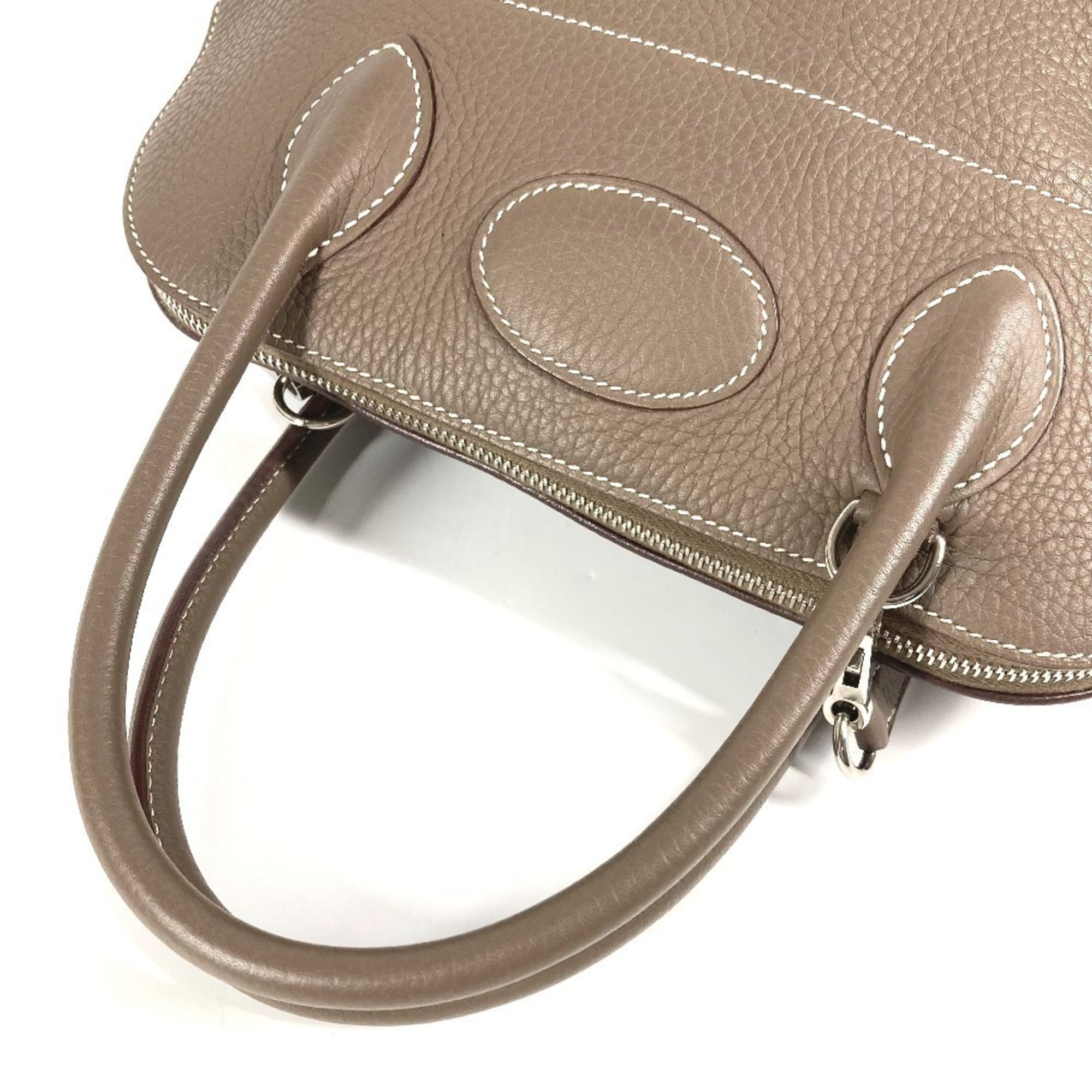 Hermes Bolide Etoupe Gray Gray Taurillon Clemence Leather Handbag Shoulder Bag Tote Bag (Pre-Owned)