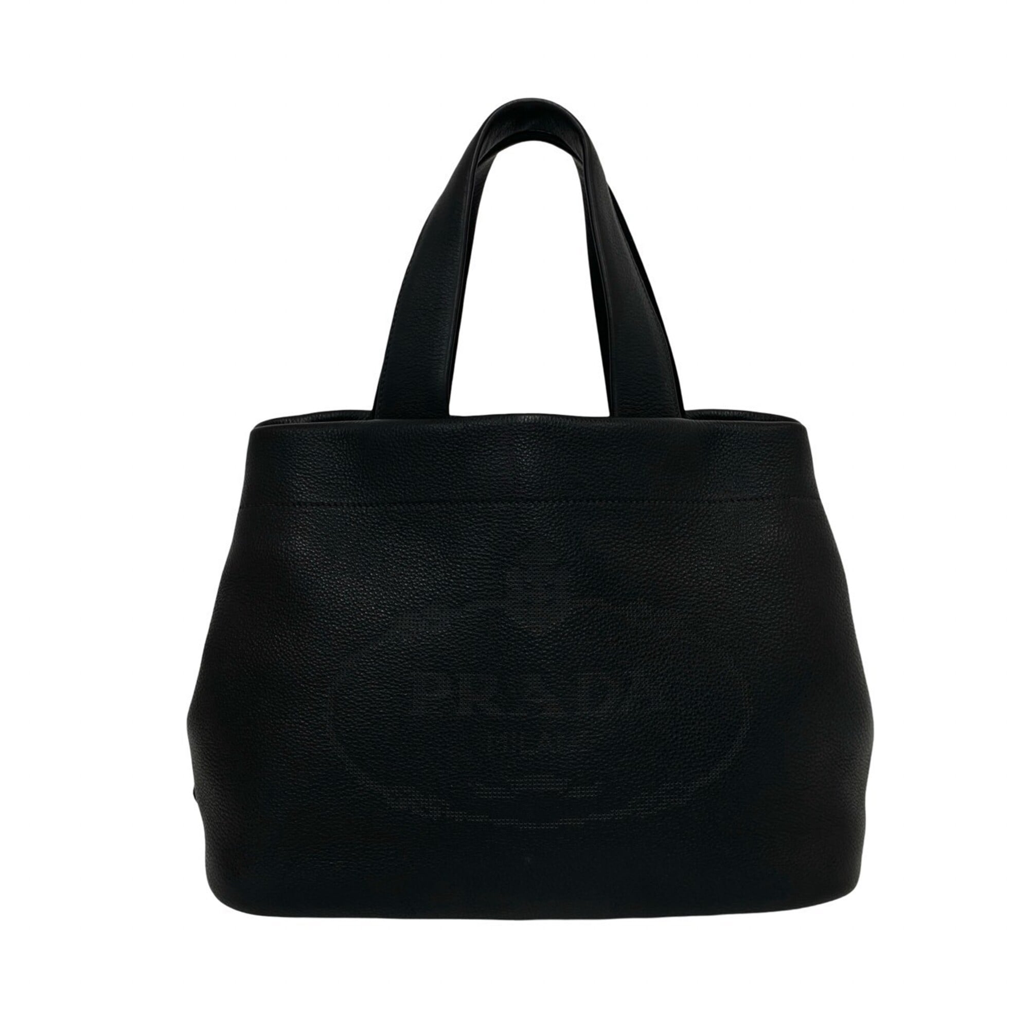 Prada Black Leather Handbag Tote Bag (Pre-Owned)