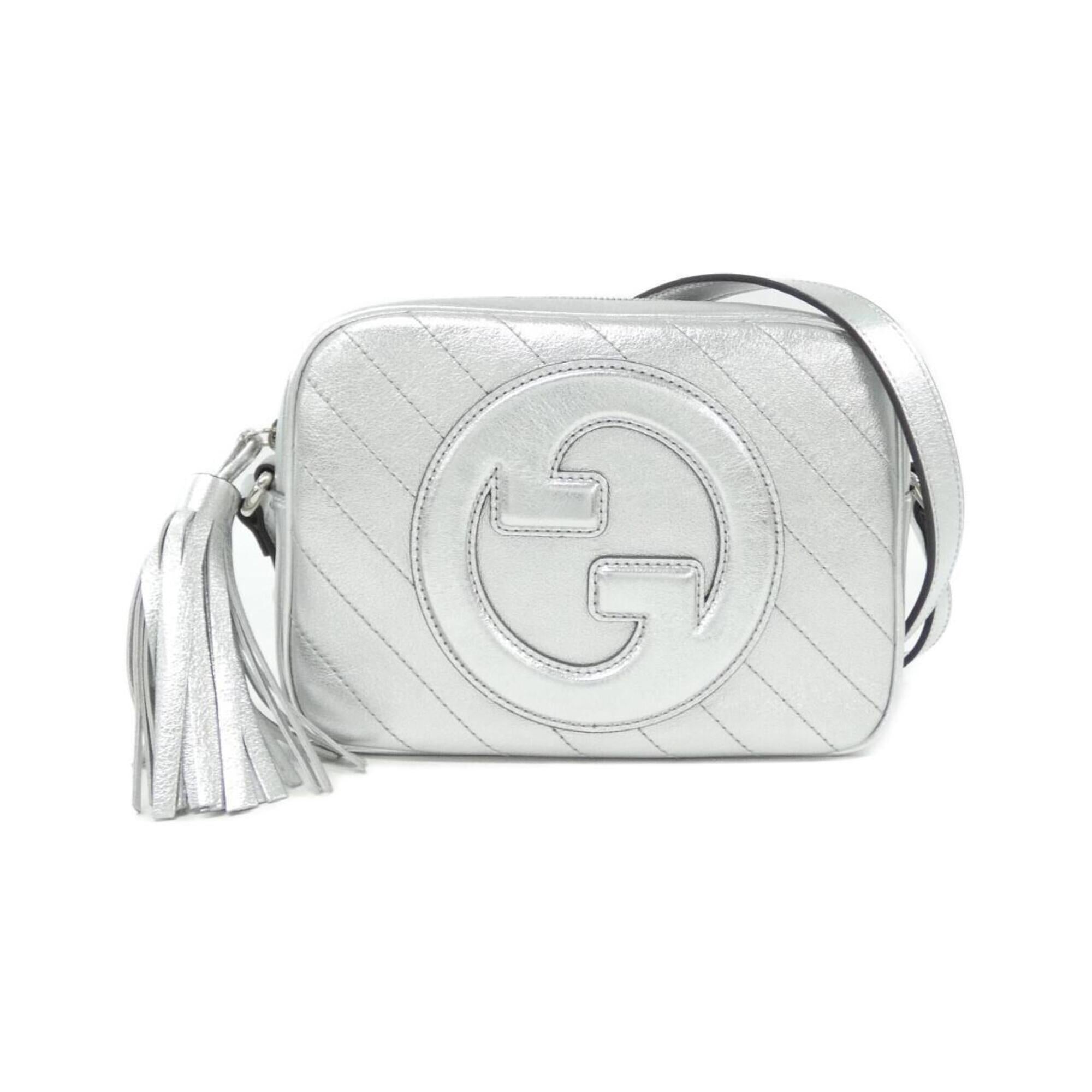 Gucci Metallic Silver Leather Shoulder Bag (Pre-Owned)