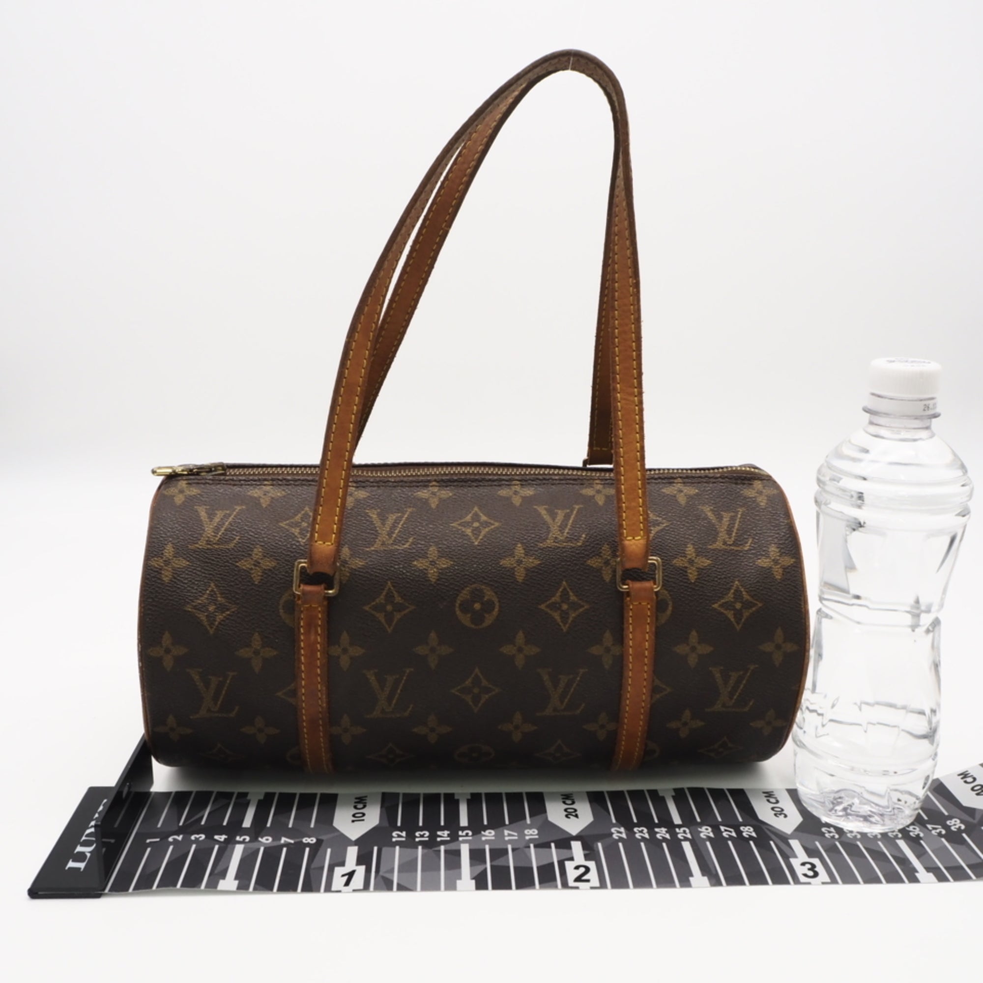 Louis Vuitton Beige Brown Coated Canvas Leather Handbag (Pre-Owned)