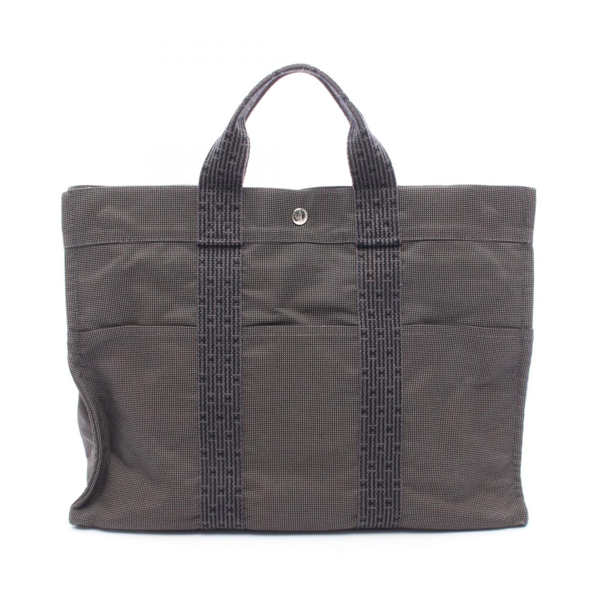 Hermes Gray Nylon Canvas Canvas Tote Bag (Pre-Owned)