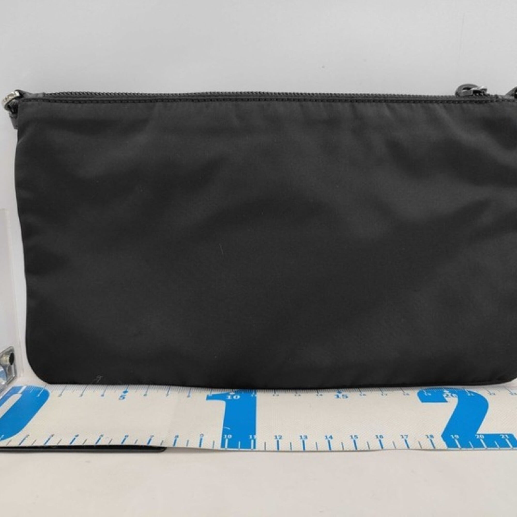 Prada Black White Nylon Clutch Bag (Pre-Owned)