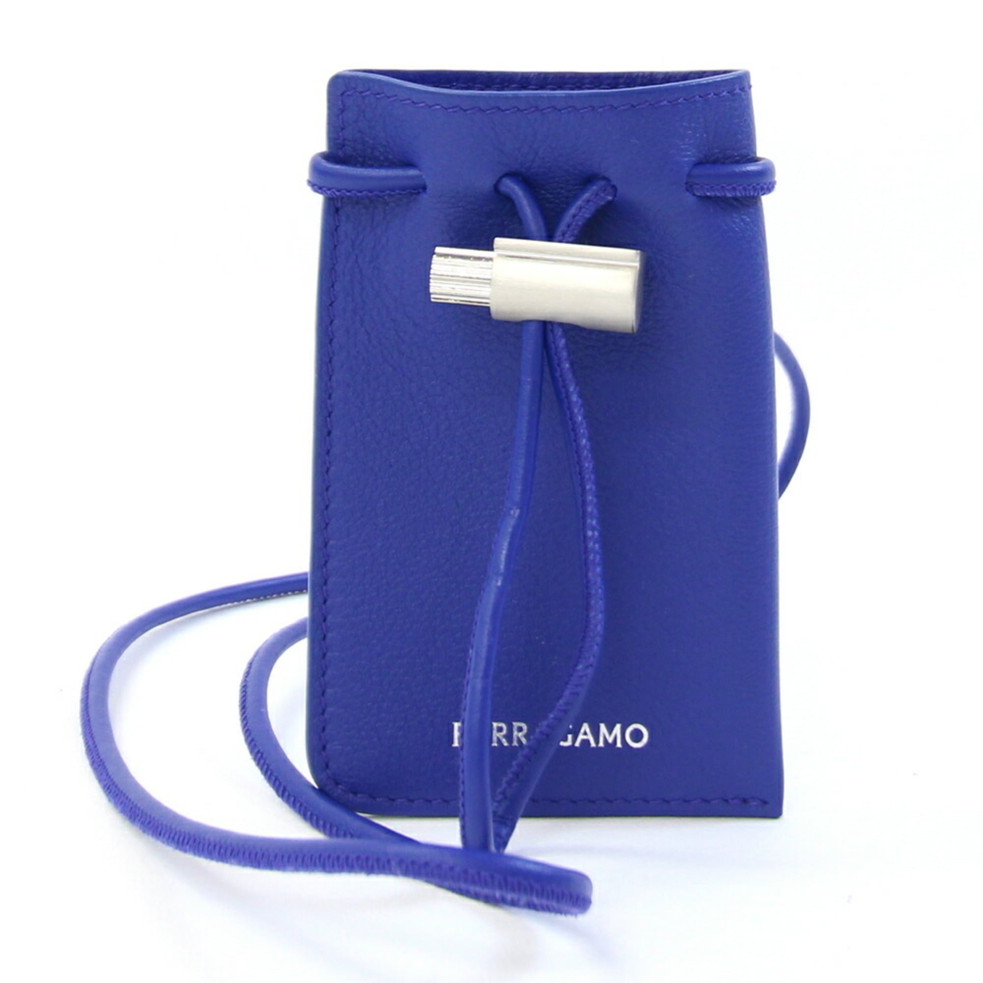 Salvatore Ferragamo Blue Leather Pouch (Pre-Owned)