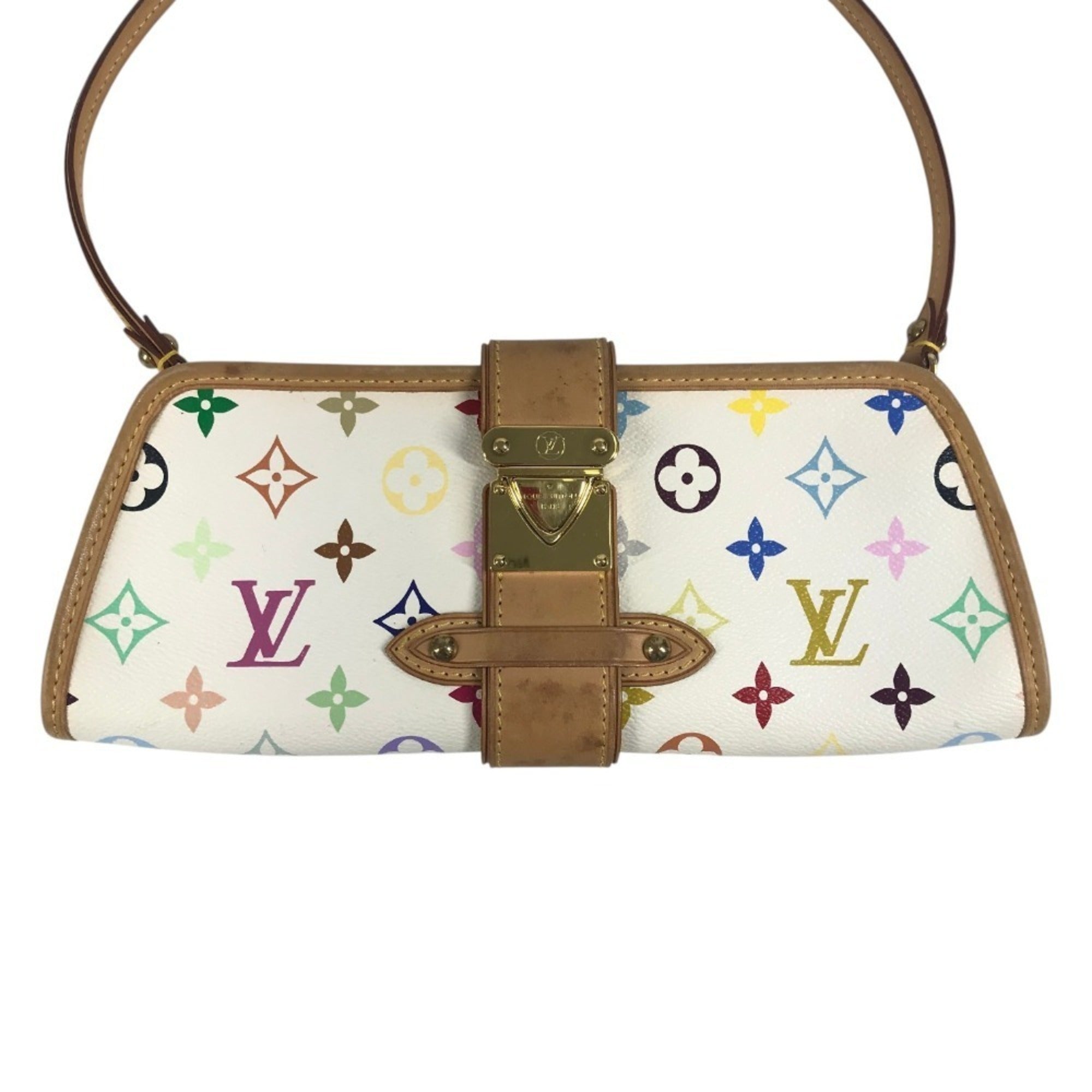 Louis Vuitton Blanc Monogram Multi-Color White Monogram Multicolore Clutch Bag Handbag Shoulder Bag (Pre-Owned)