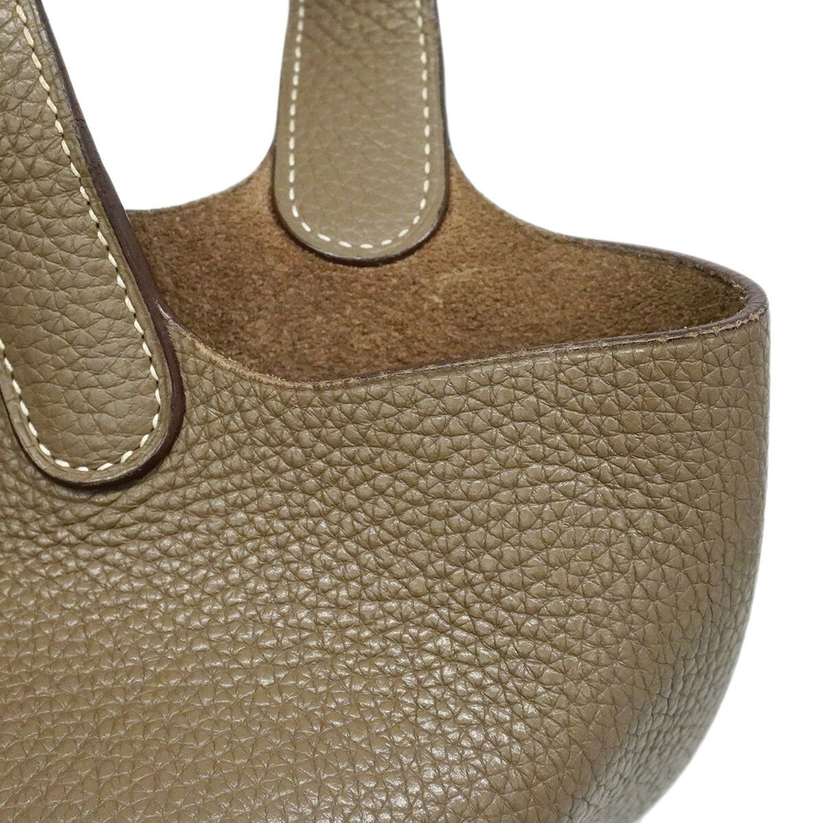 Hermes Etoupe Gray Taurillon Clemence Leather Handbag (Pre-Owned)