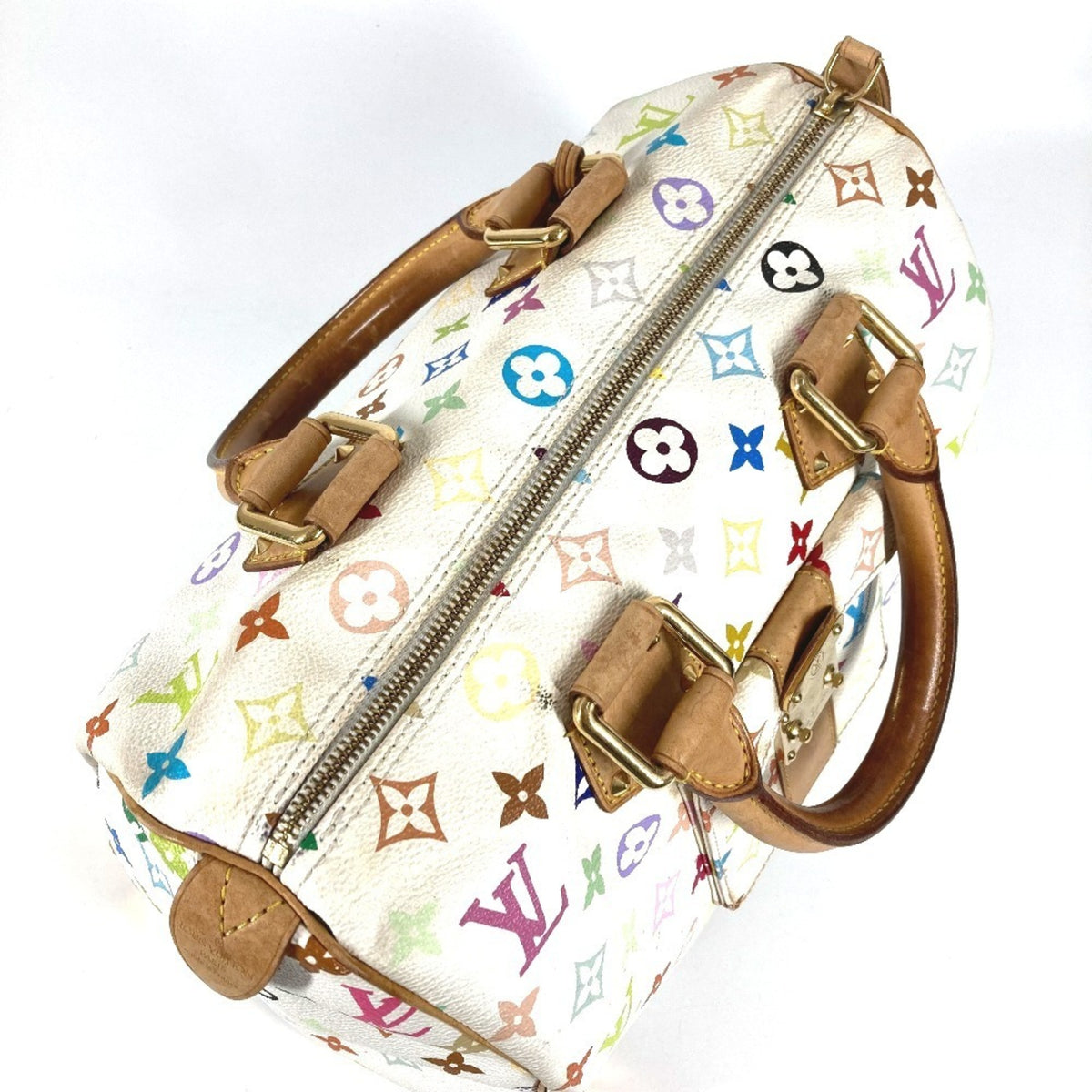 Louis Vuitton Monogram Multicolore Blanc White Monogram Multicolore Boston Bag Handbag (Pre-Owned)