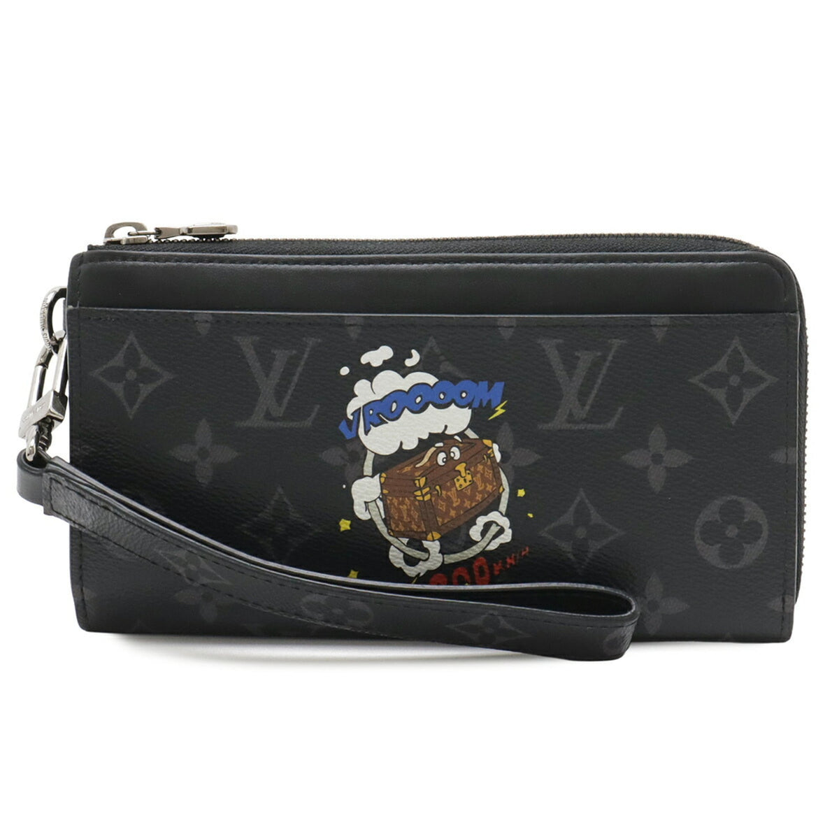 Louis Vuitton Monogram Eclipse Black Gray Monogram Eclipse Leather Coin Purse/Coin Case (Pre-Owned)
