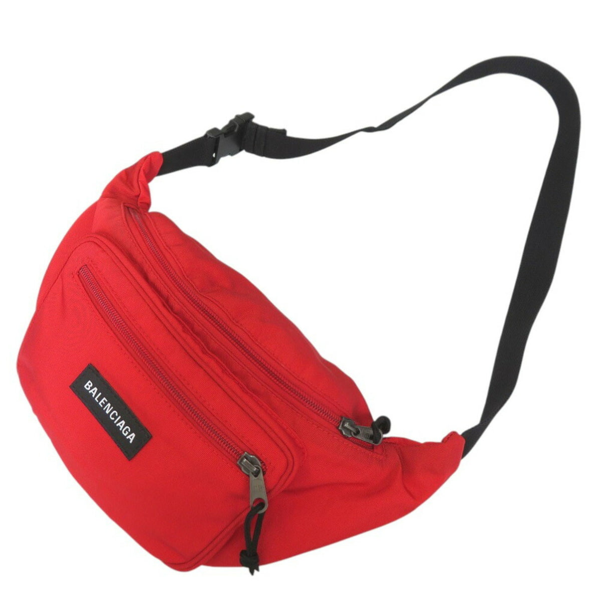 Balenciaga Red Color Nylon Fanny Pack Sling Bag (Pre-Owned)