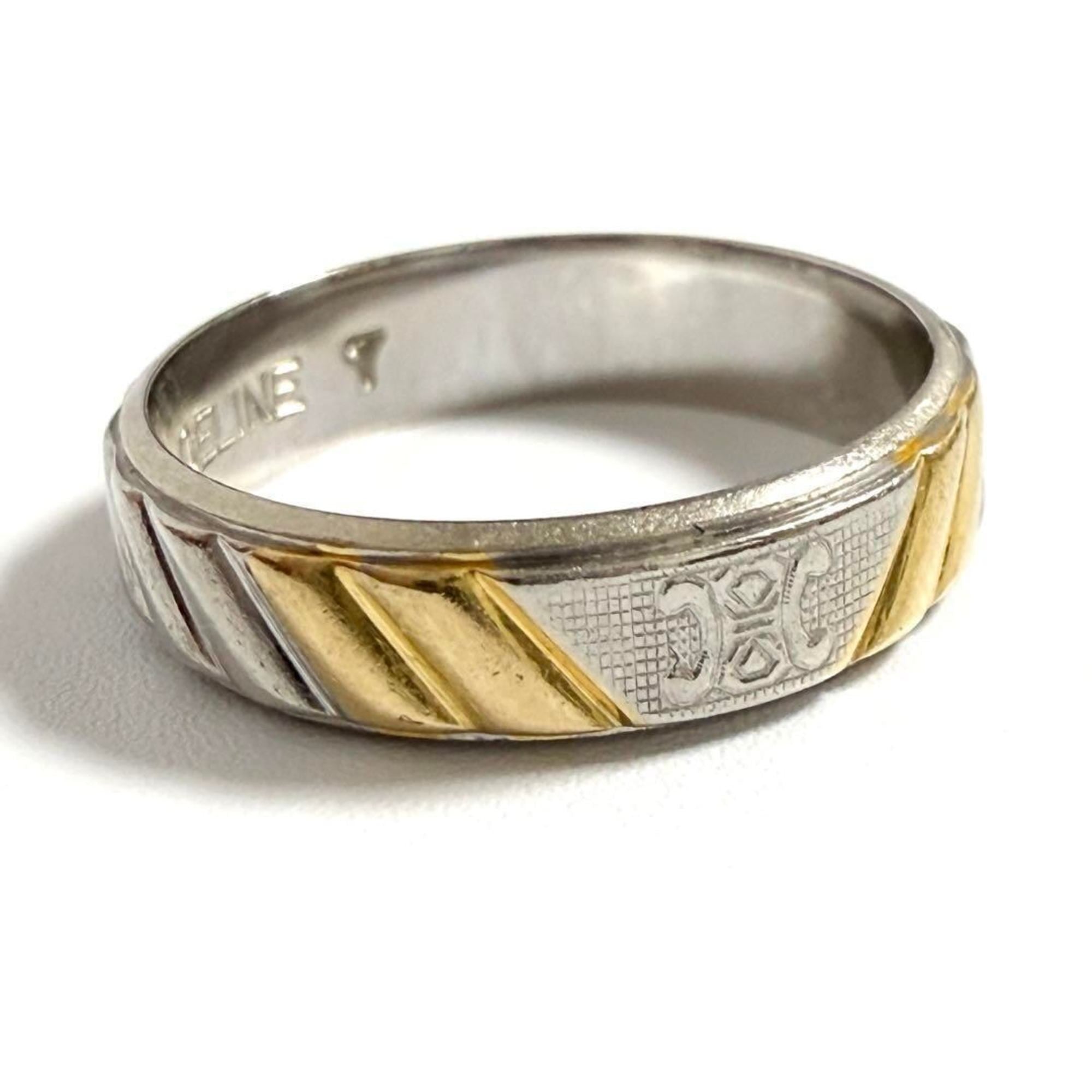 Celine Yellow Gold (18K) Platinum 950 Band Ring (Pre-Owned)