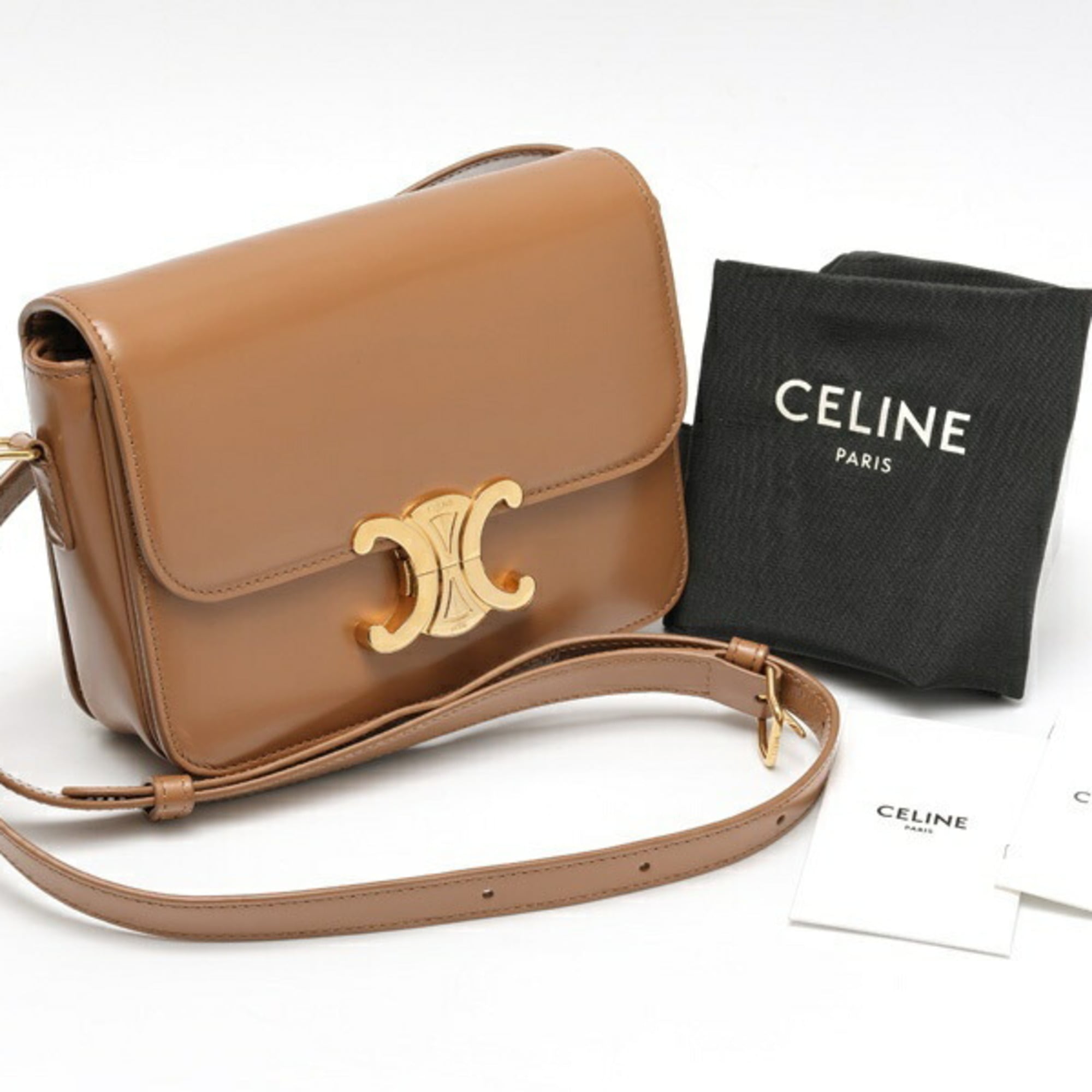Celine Brown Leather Shoulder Bag (Pre-Owned)