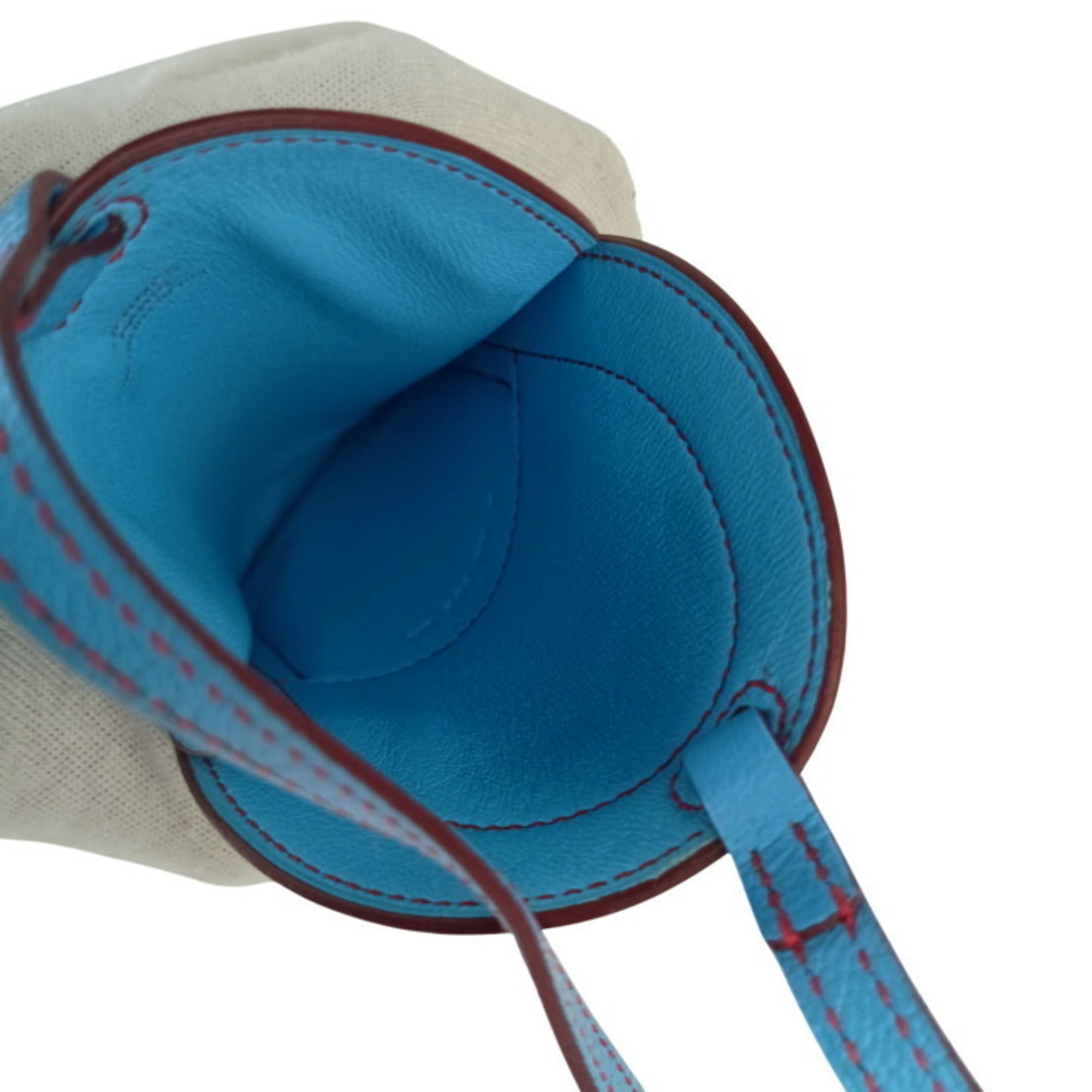 Hermes Blue Chevre Leather Pouch (Pre-Owned)