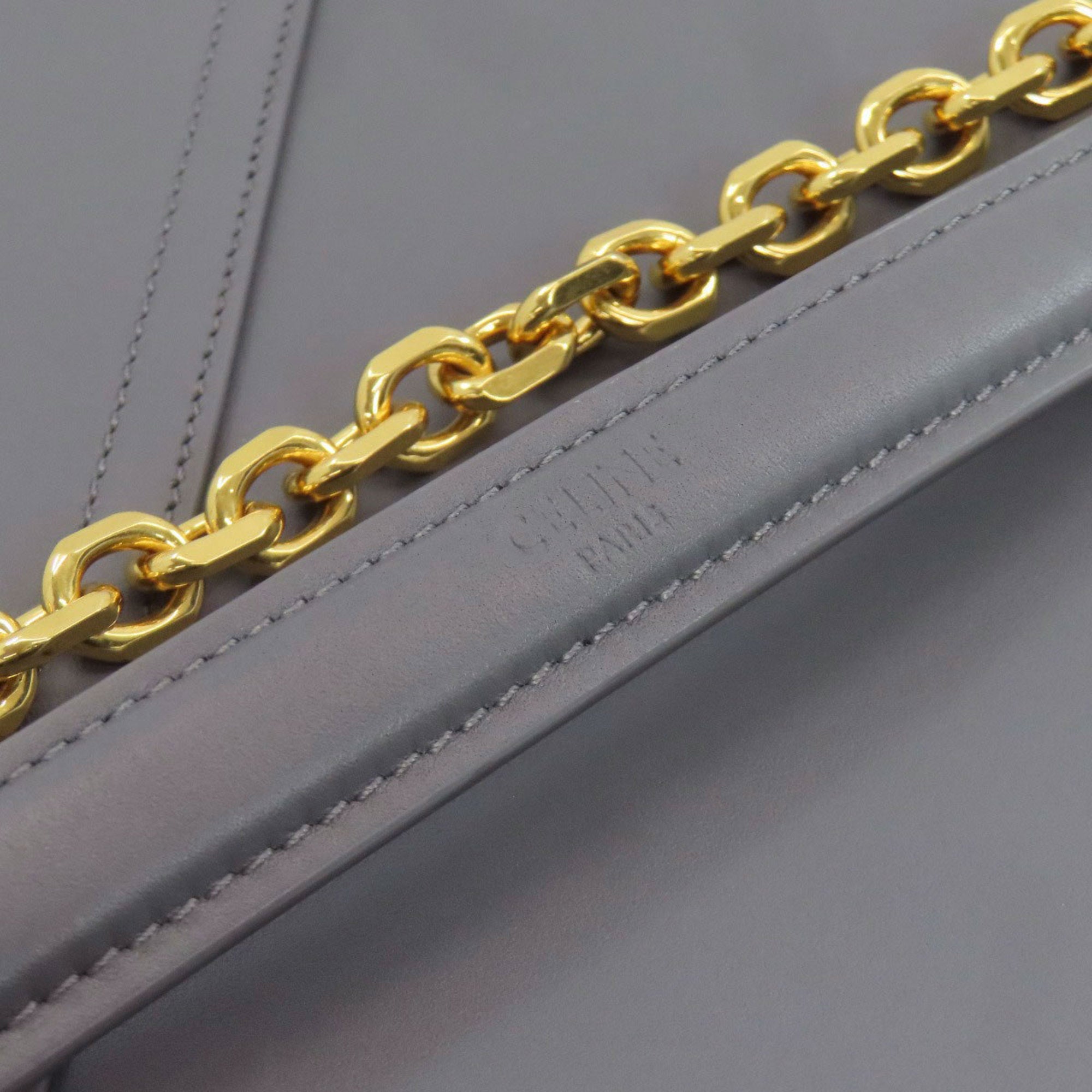 Celine Gray Leather Shoulder Bag (Pre-Owned)