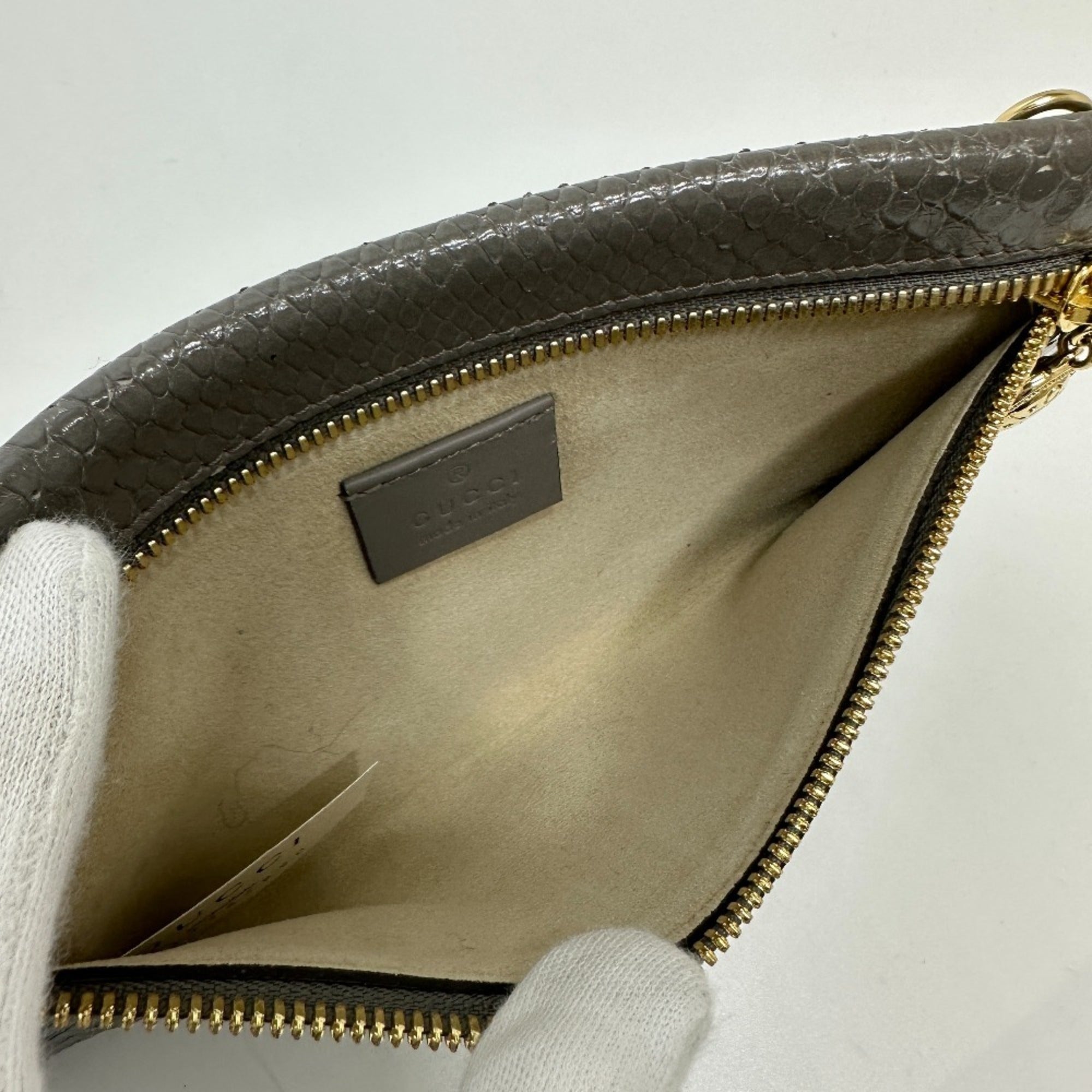 Gucci Gray Leather Shoulder Bag Tote Bag (Pre-Owned)