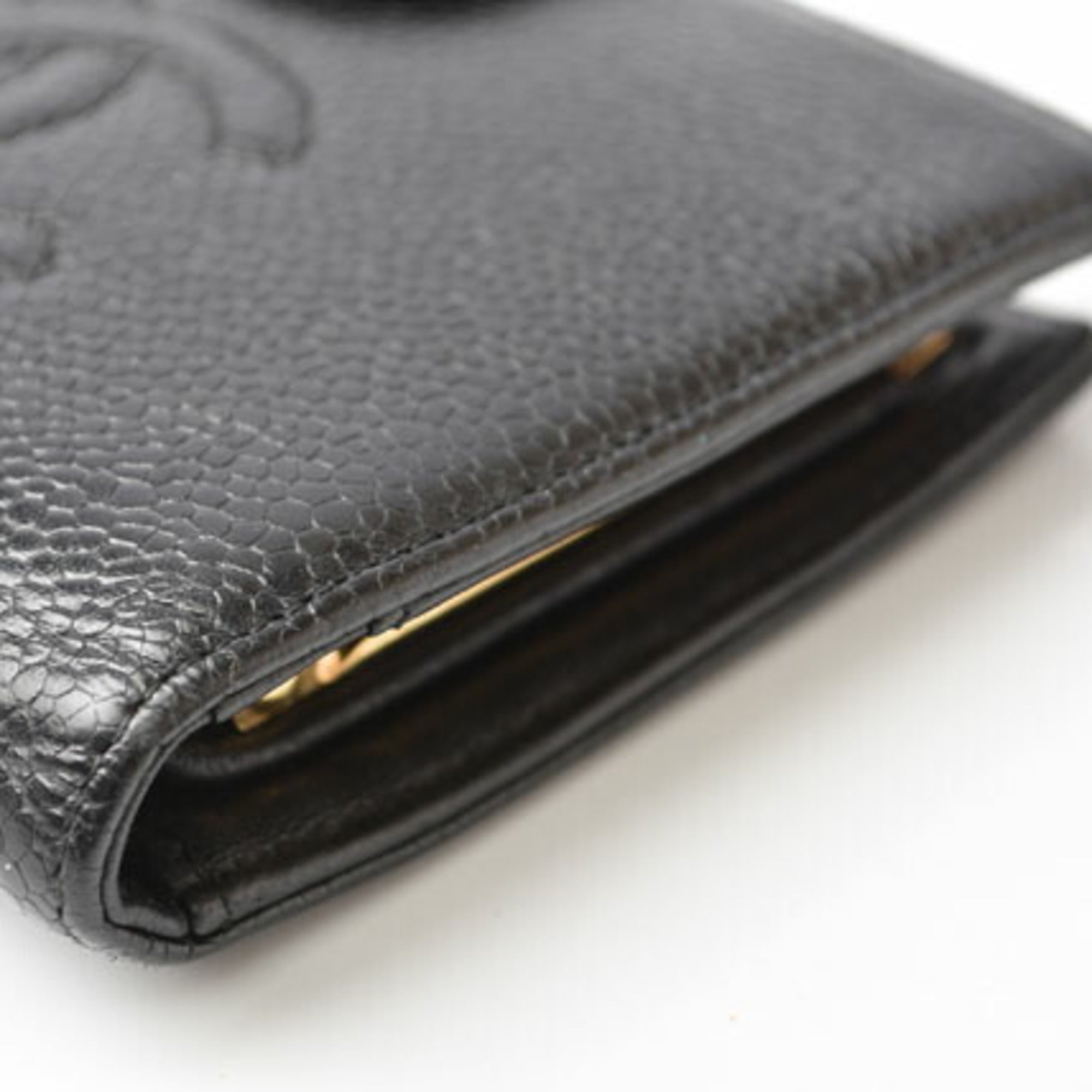 Chanel Black Caviar Leather Wallet (Bi-Fold) (Pre-Owned)