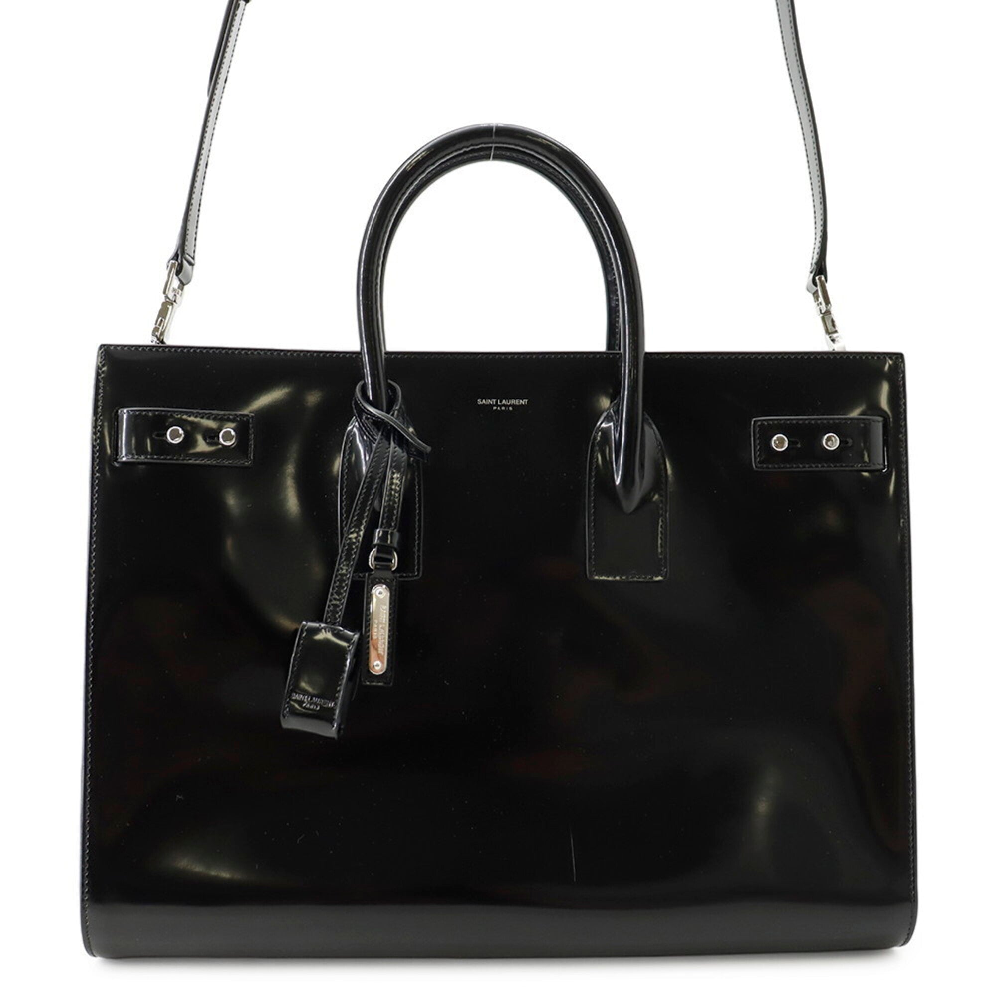 Yves Saint Laurent Black Patent Leather Handbag Pouch (Pre-Owned)