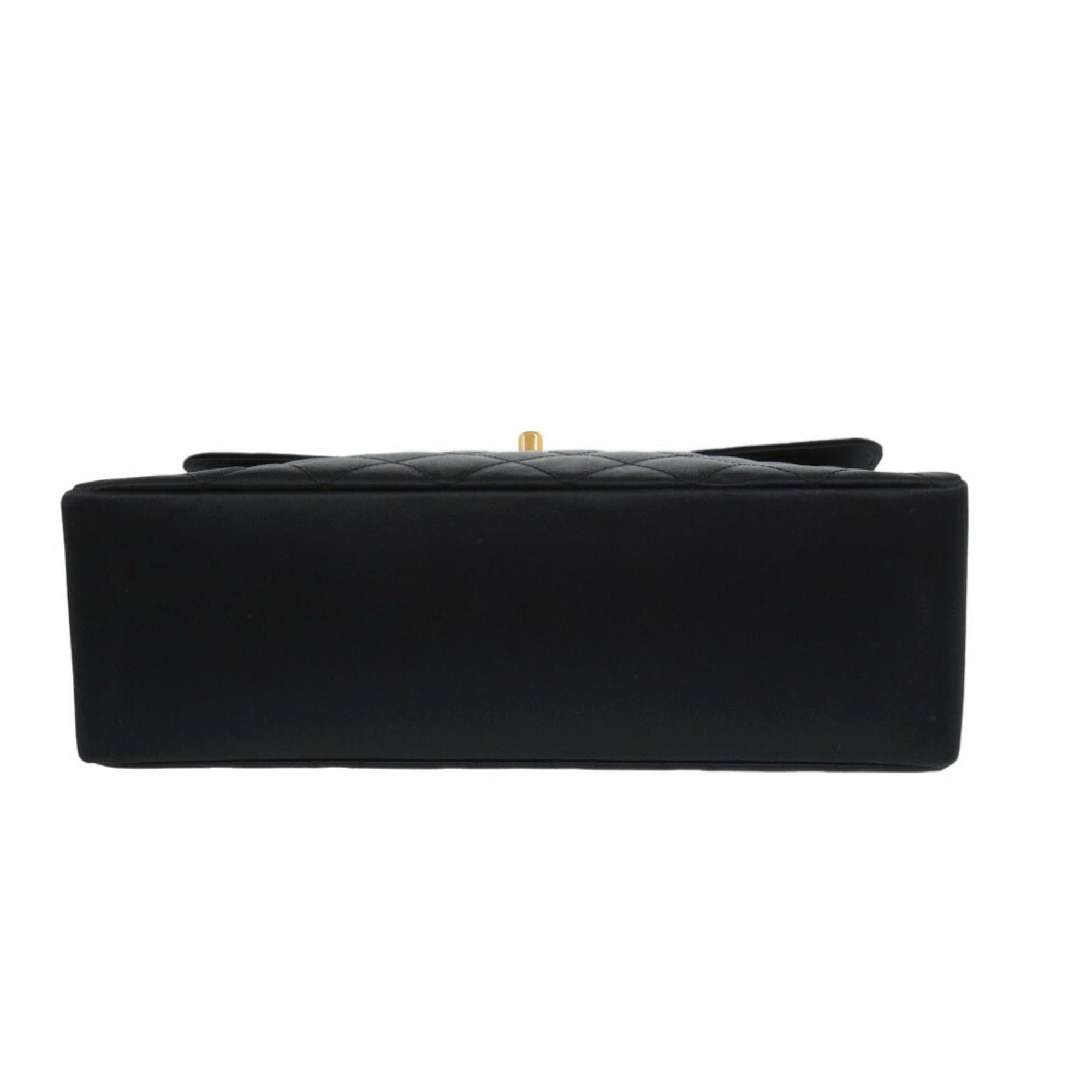 Chanel Black Satin Metal Handbag (Pre-Owned)
