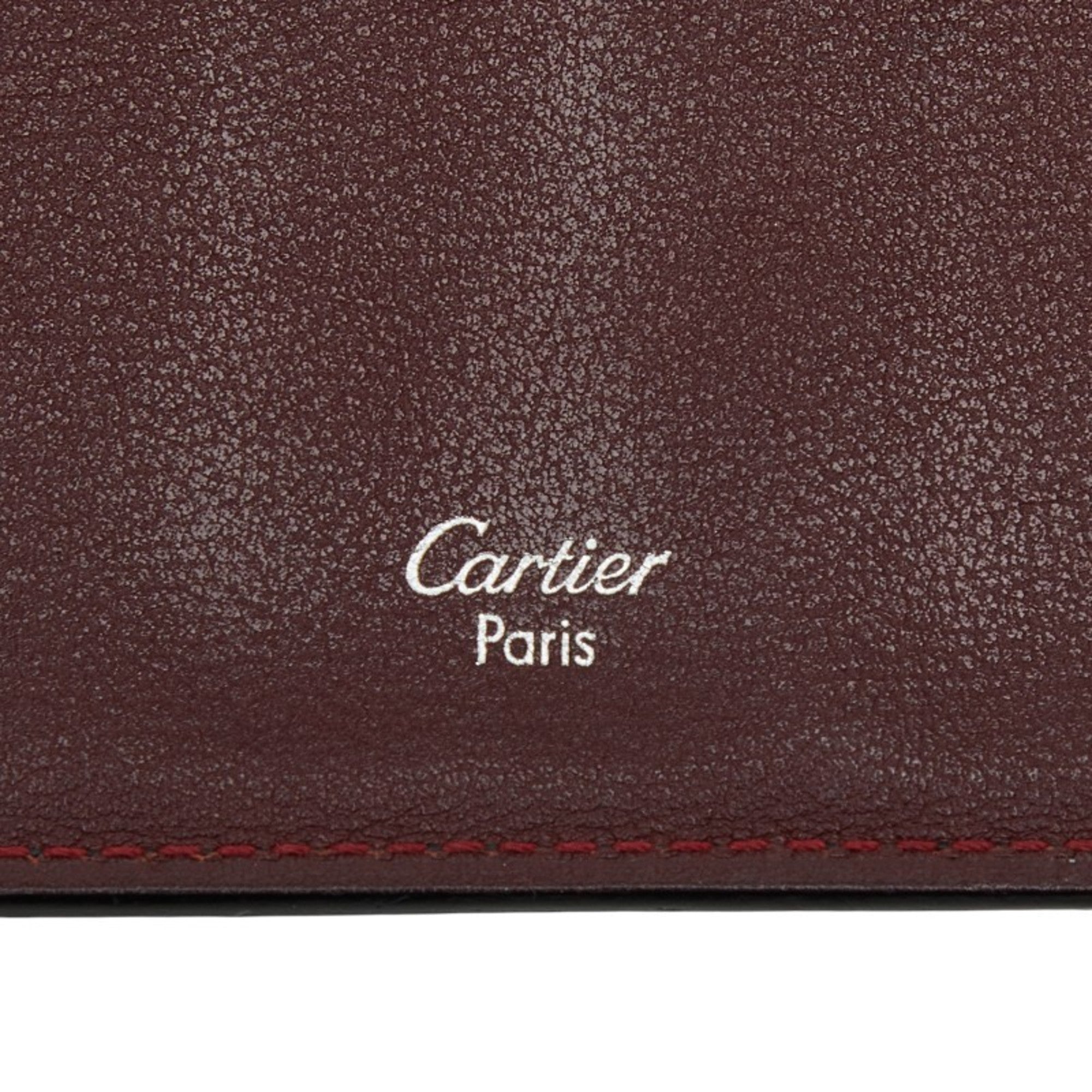 Cartier Black Leather Long Bill Wallet (Bi-Fold) (Pre-Owned)