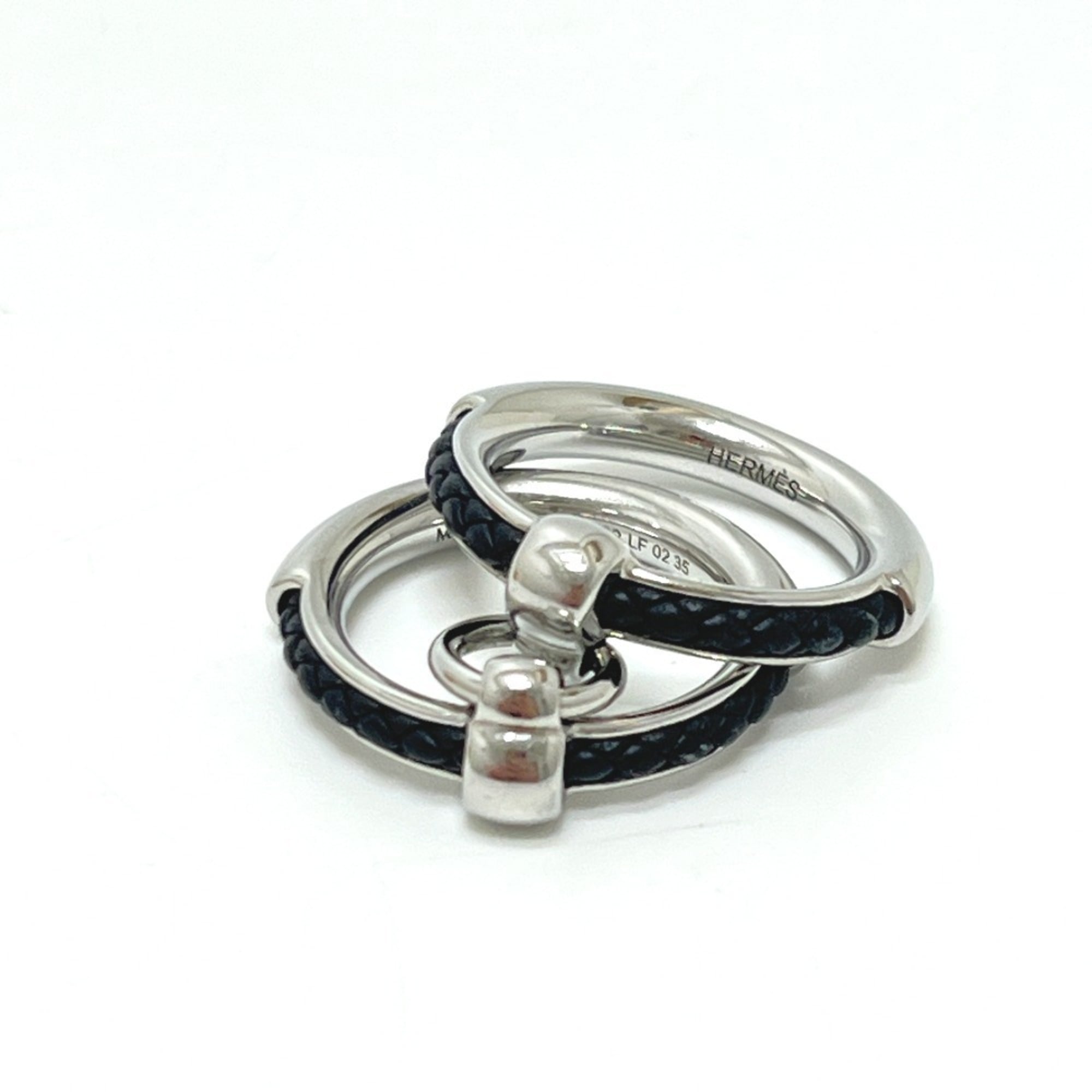 Hermes Silver Metal Band Ring (Pre-Owned)
