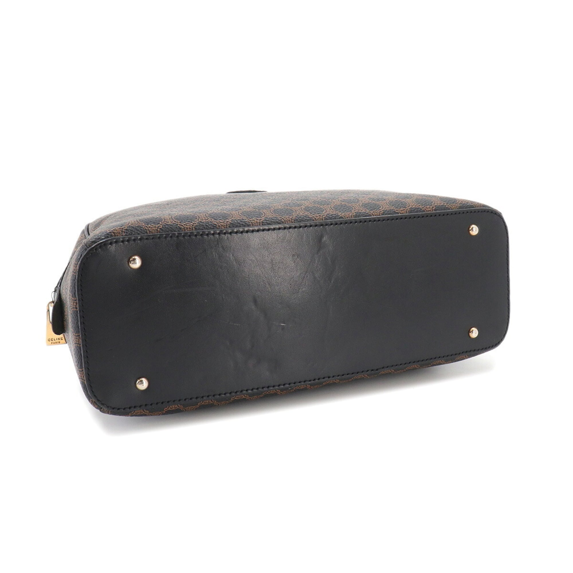 Celine Black Brown Faux Leather Handbag (Pre-Owned)