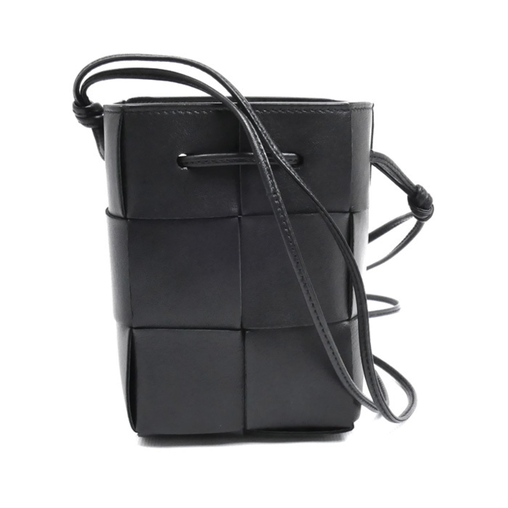 Bottega Veneta Black Leather Shoulder Bag (Pre-Owned)