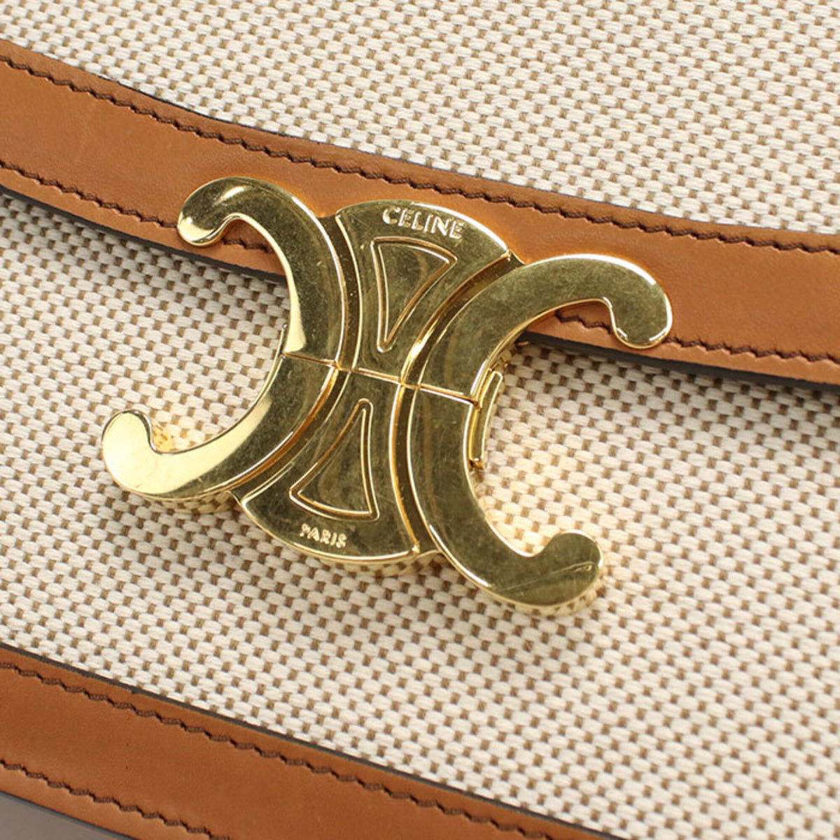 Celine Ivory Leather Jacquard Shoulder Bag (Pre-Owned)