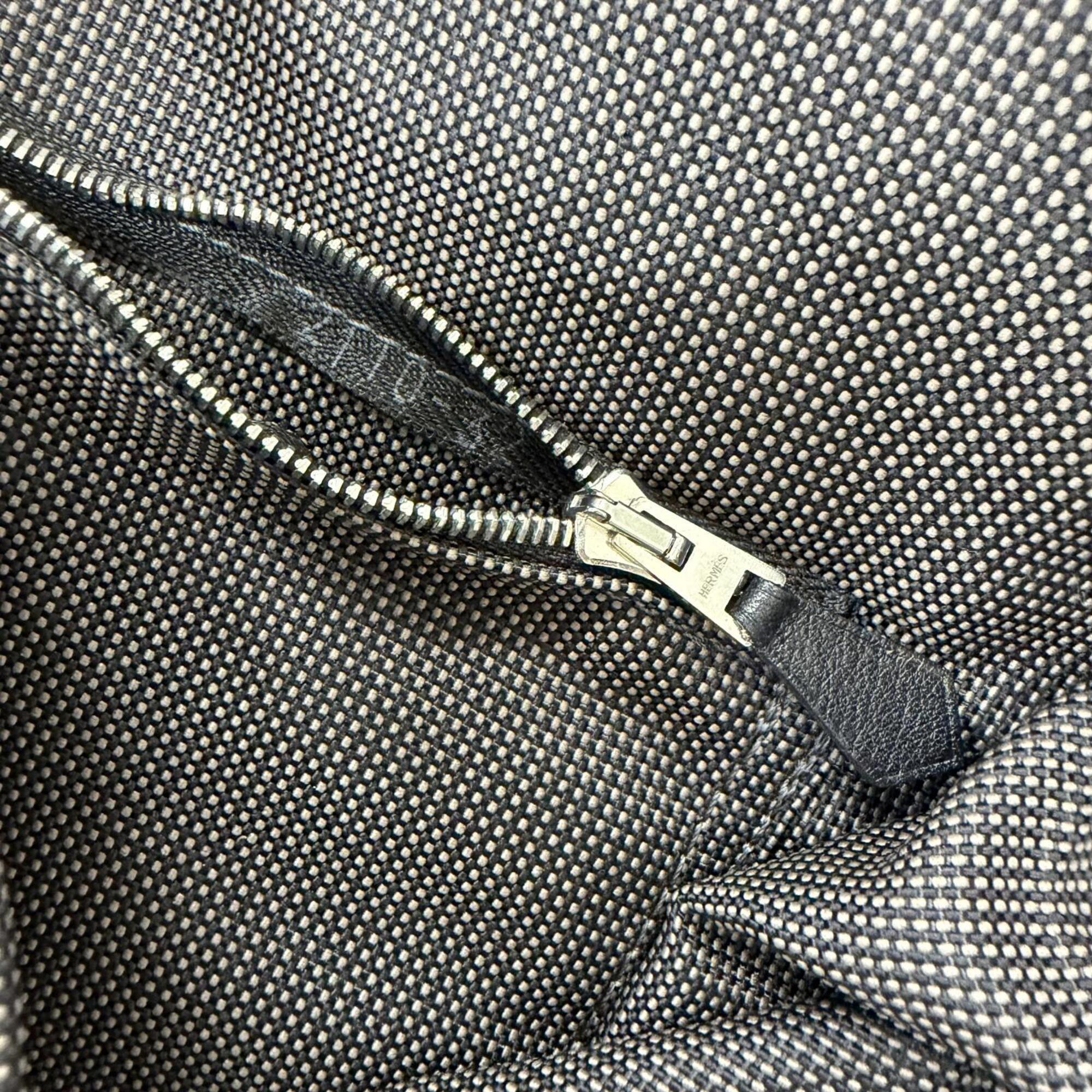 Hermes Charcoal Gray Polyamide Polyester Messenger Bag Shoulder Bag (Pre-Owned)