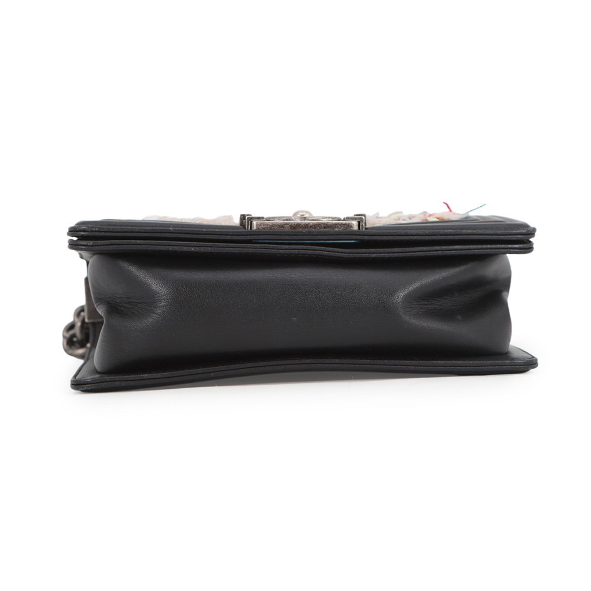 Chanel Black Multi-Color Tweed Leather Handbag Shoulder Bag (Pre-Owned)