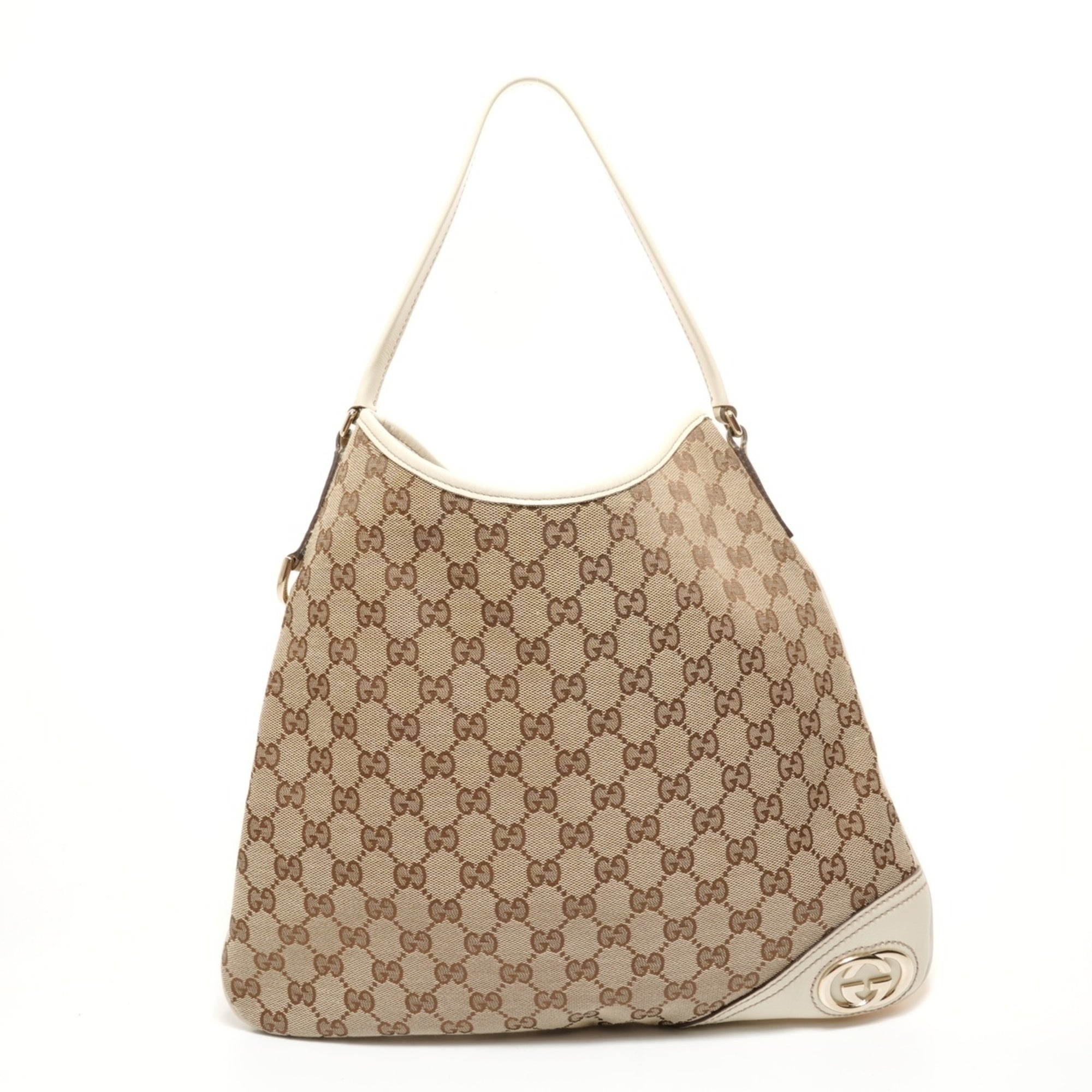 Gucci Gg Canvas Beige Gg Canvas Shoulder Bag (Pre-Owned)