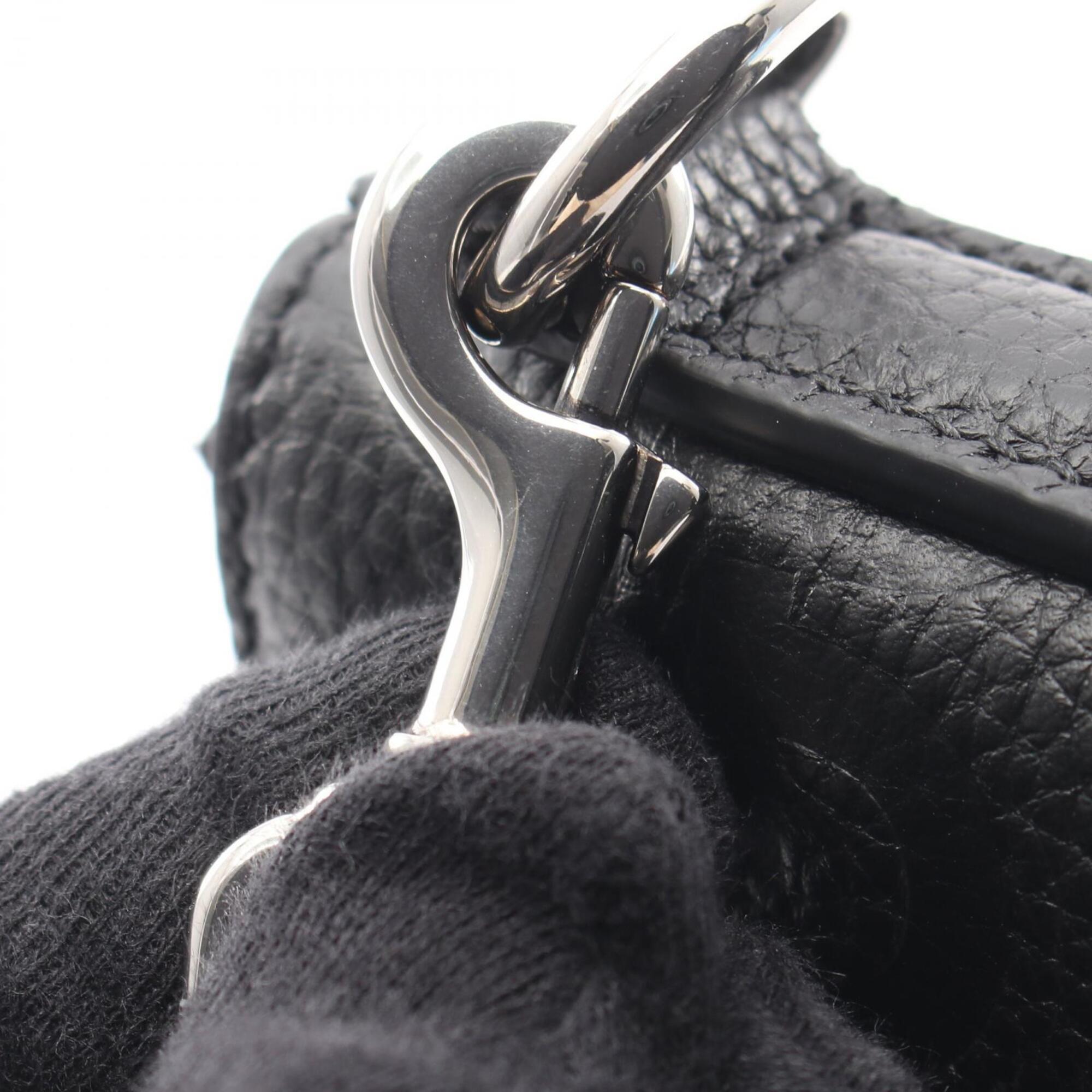 Gucci Black Leather Handbag Messenger Bag Shoulder Bag (Pre-Owned)