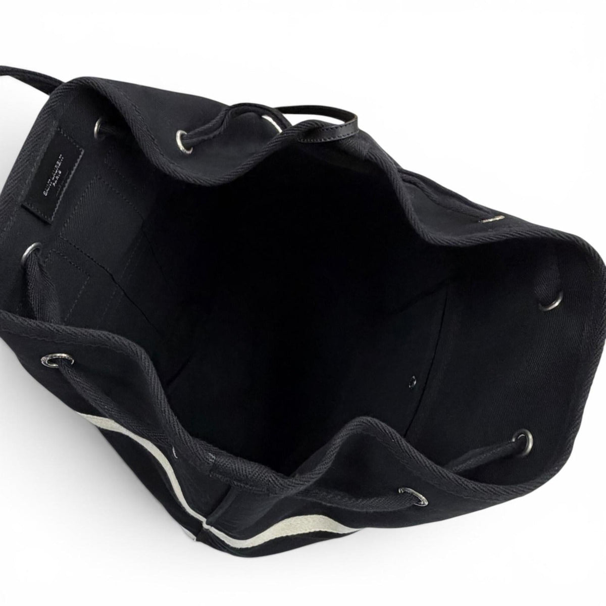 Saint Laurent Black Canvas Leather Pouch Shoulder Bag (Pre-Owned)