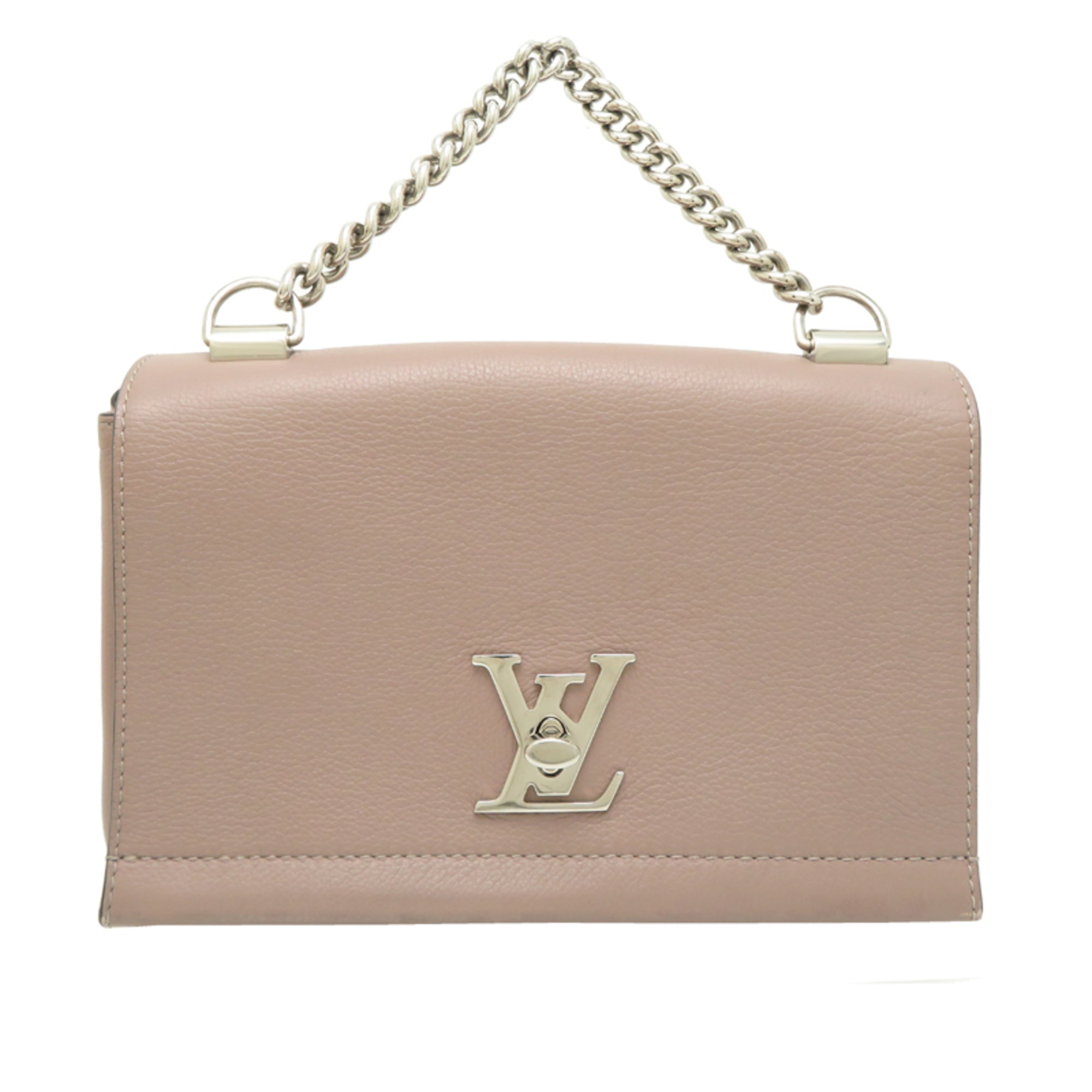 Louis Vuitton Pink Beige Leather Handbag (Pre-Owned)