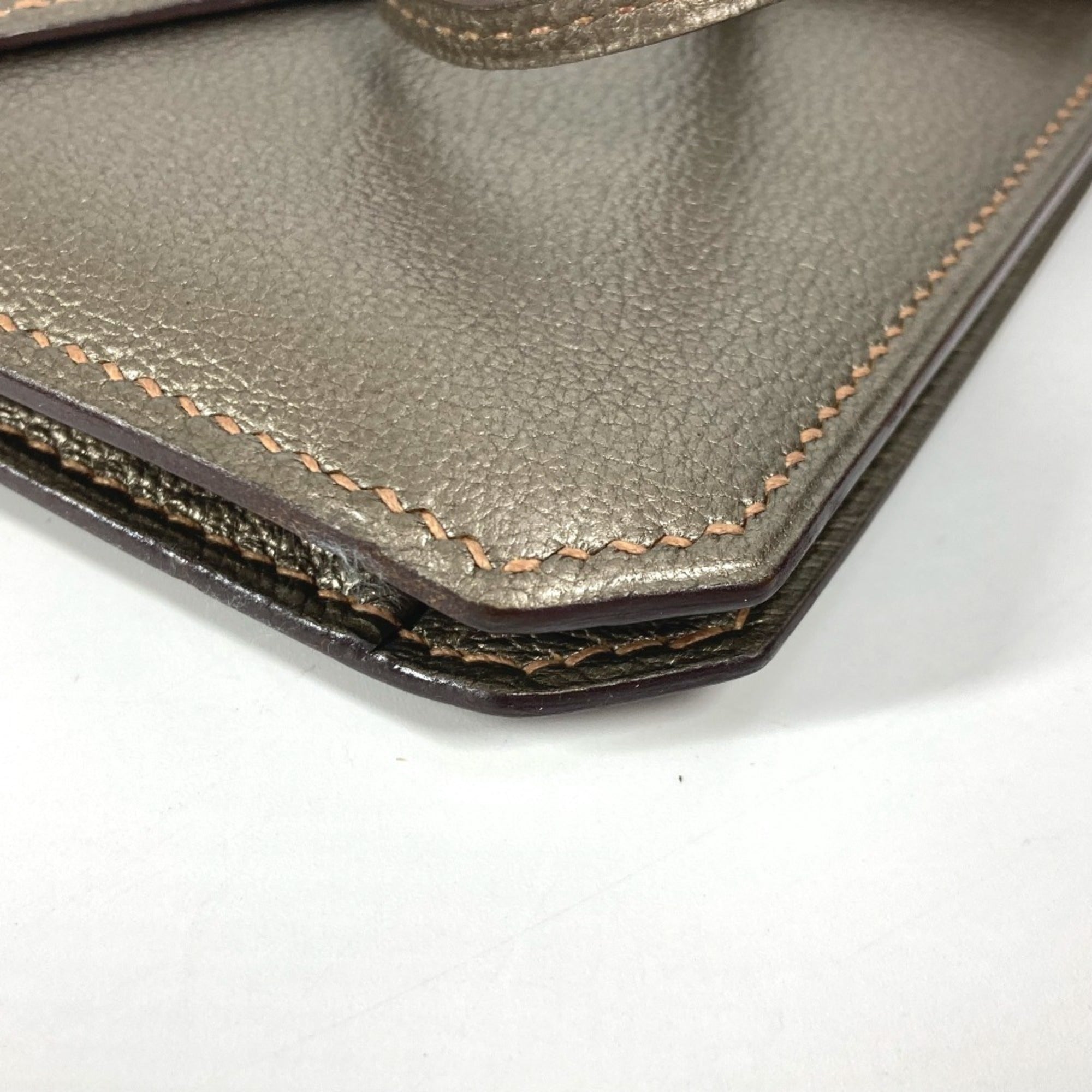 Hermes Gold Chevre Leather Handbag Pouch Shoulder Bag (Pre-Owned)