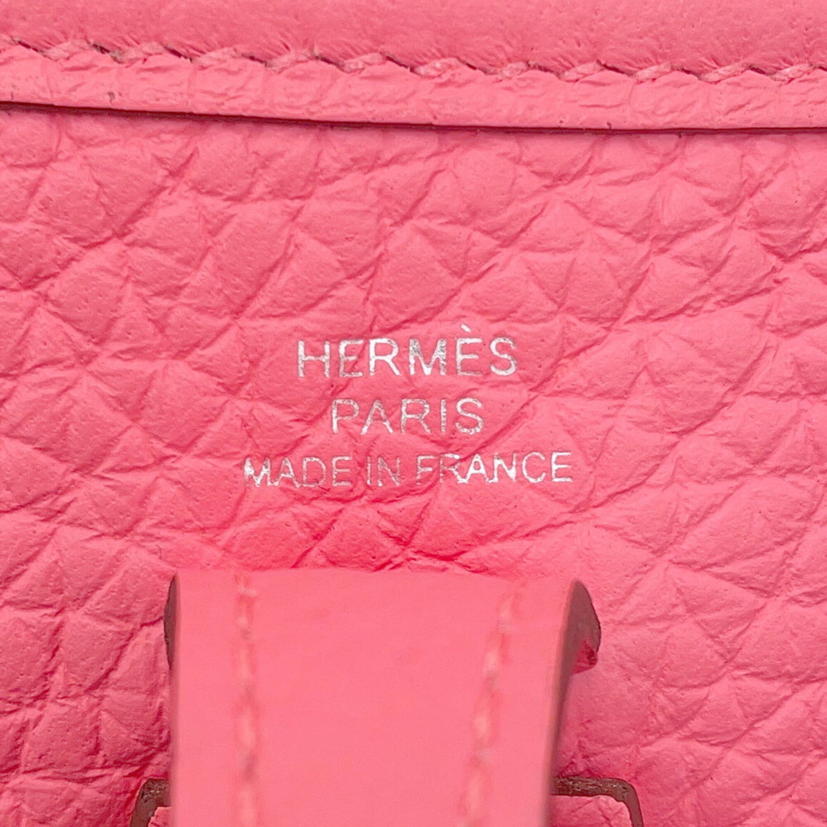 Hermes Red Color Rose Azalee Taurillon Clemence Leather Shoulder Bag (Pre-Owned)