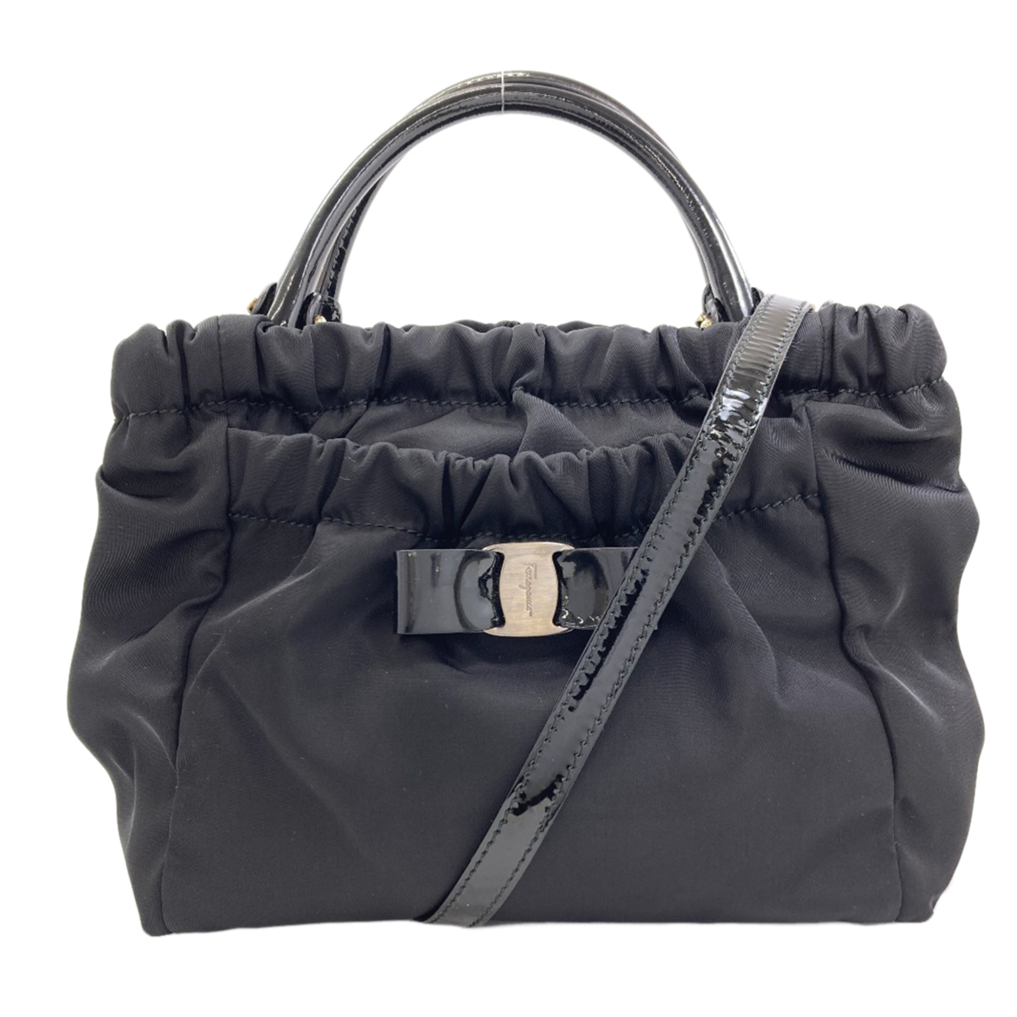 Salvatore Ferragamo Black Nylon Handbag (Pre-Owned)
