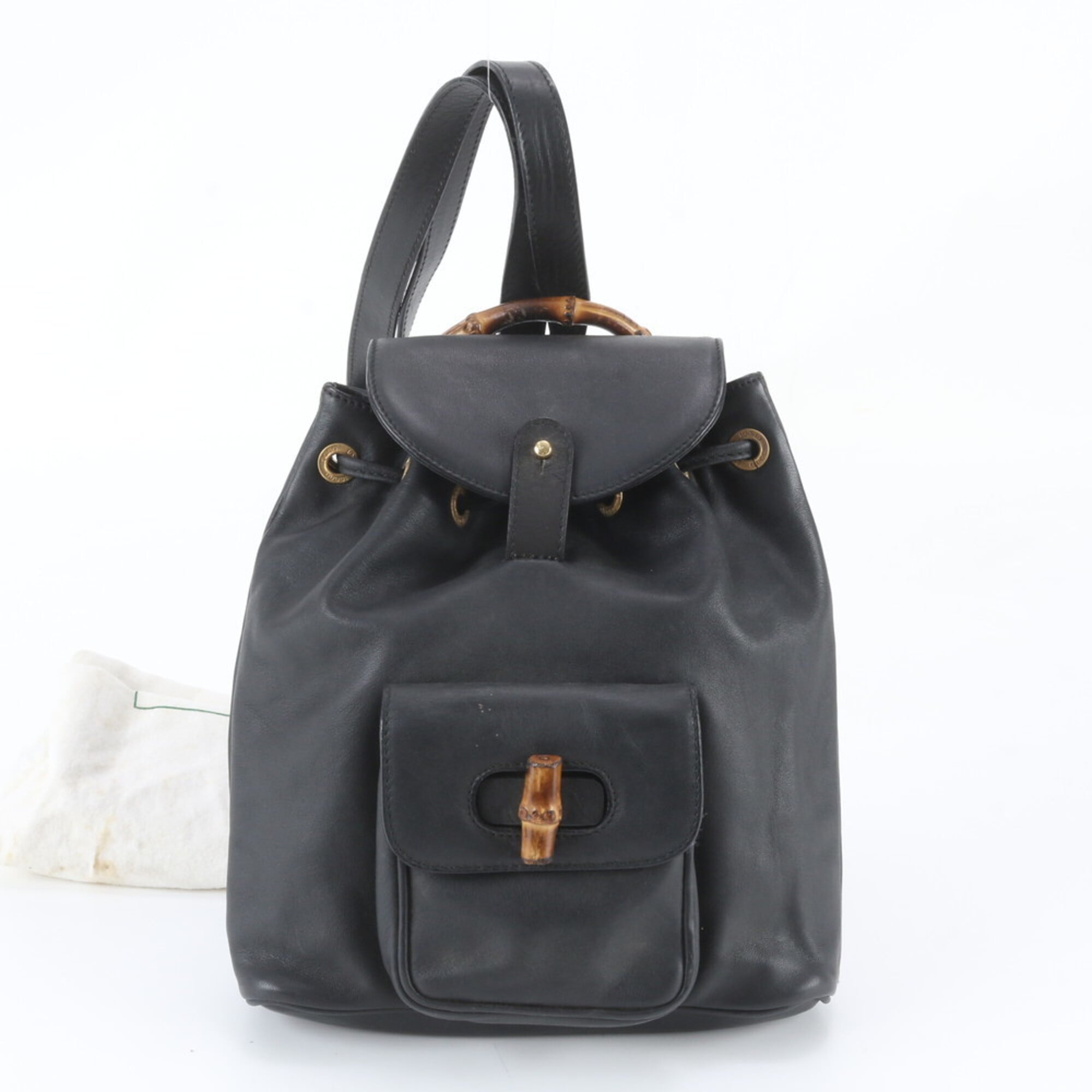 Gucci Black Leather Backpack Shoulder Bag (Pre-Owned)