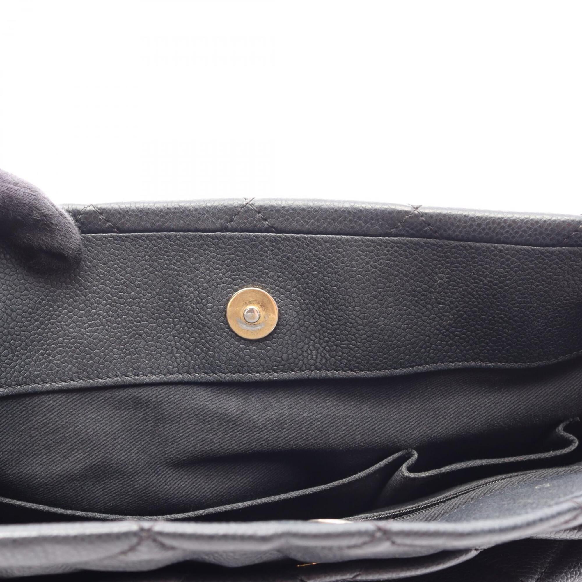 Chanel Black Grained Calfskin Handbag Tote Bag (Pre-Owned)