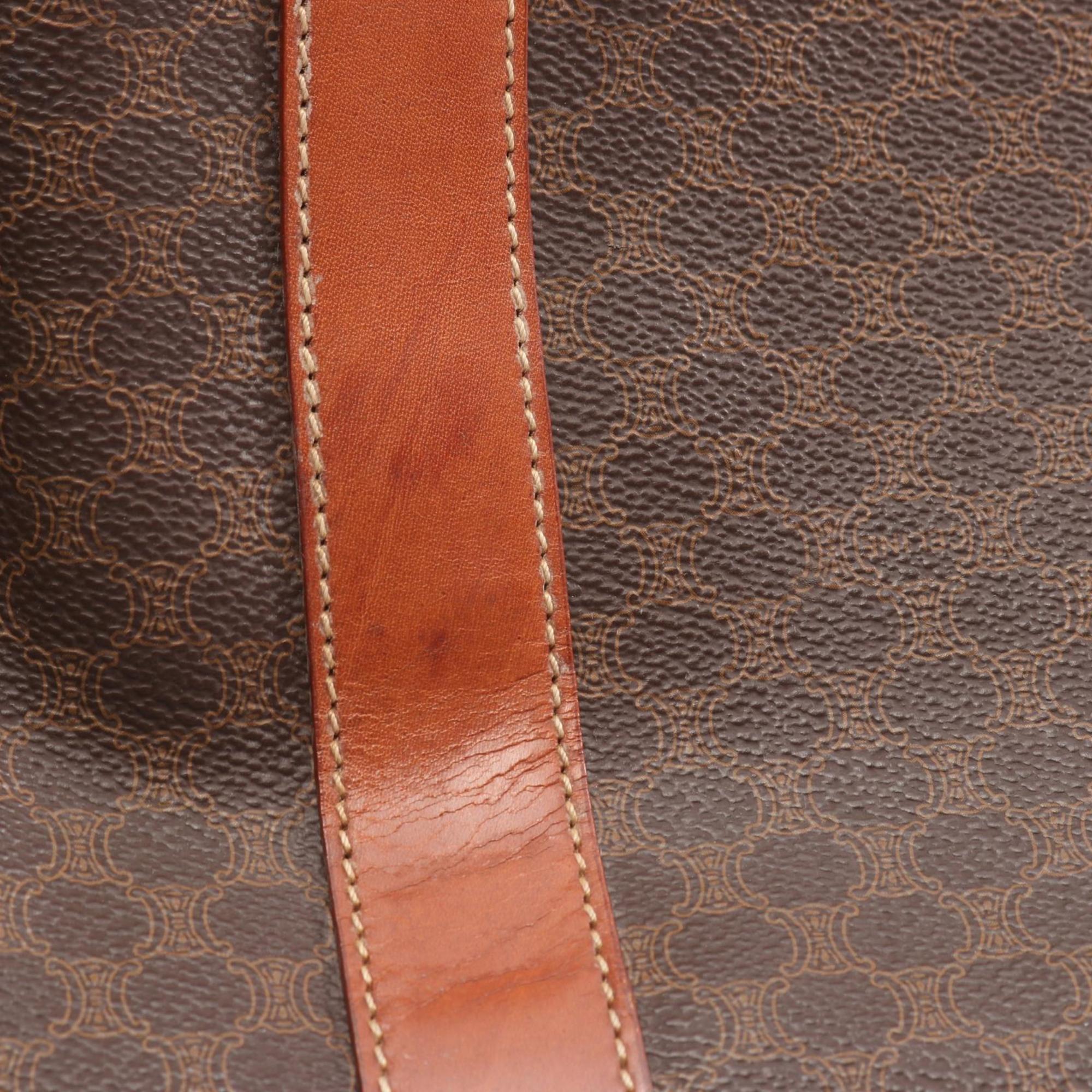 Celine Brown Coated Canvas Leather Tote Bag (Pre-Owned)
