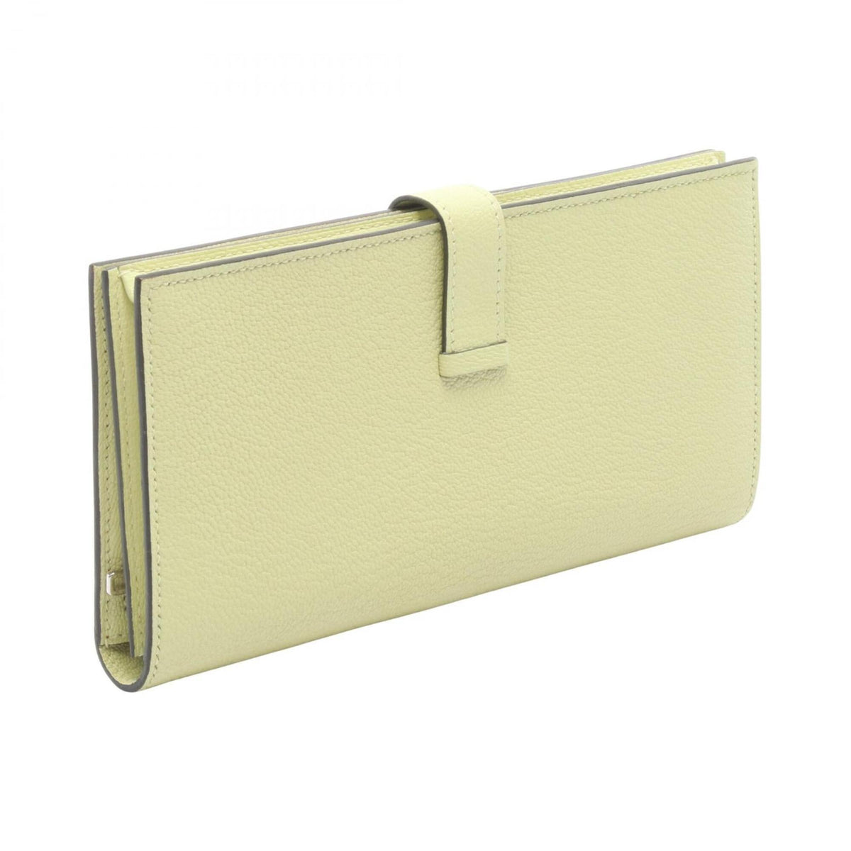 Hermes Yellow Chevre Leather Long Wallet (Bi-Fold) (Pre-Owned)