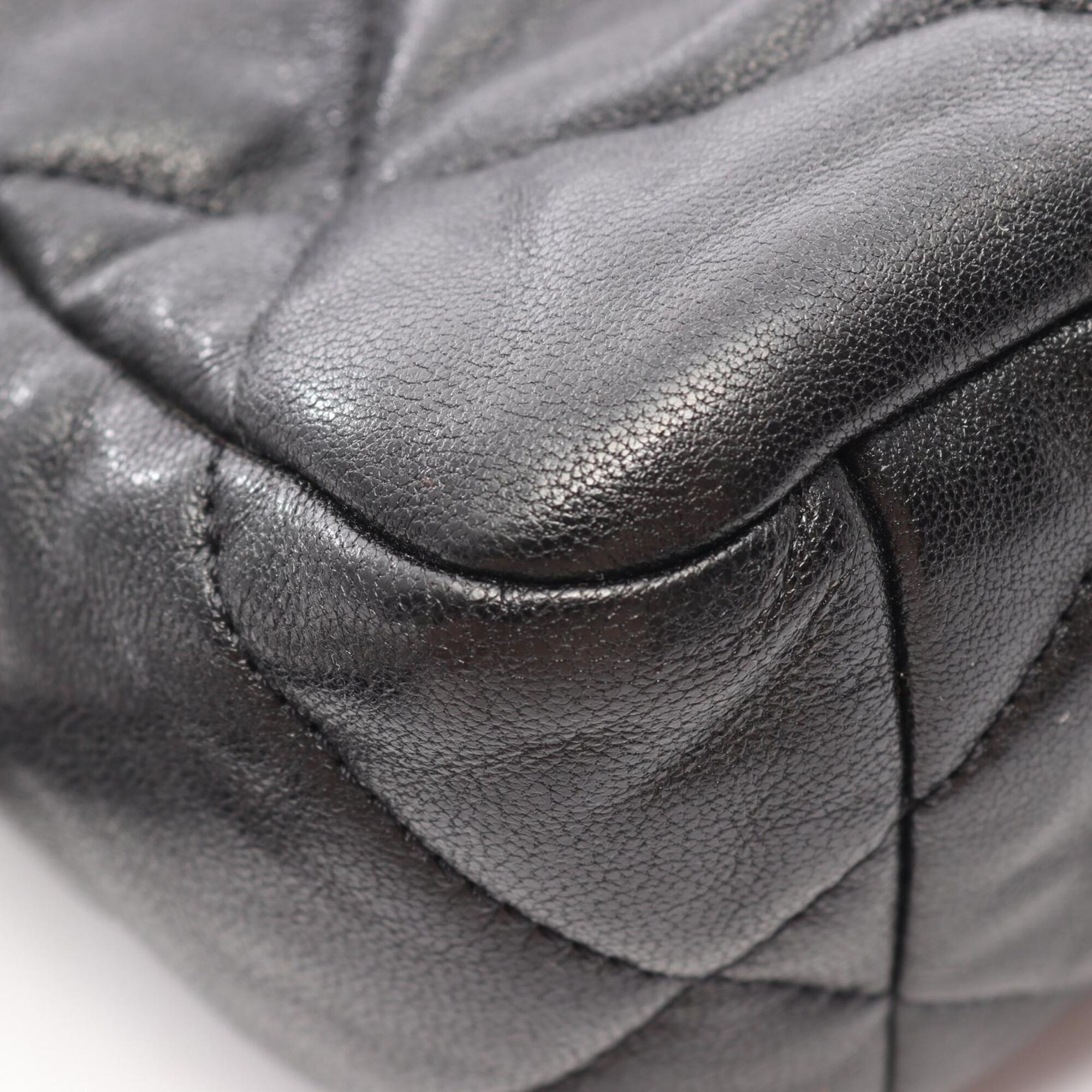 Chanel Black Leather Handbag Shoulder Bag (Pre-Owned)