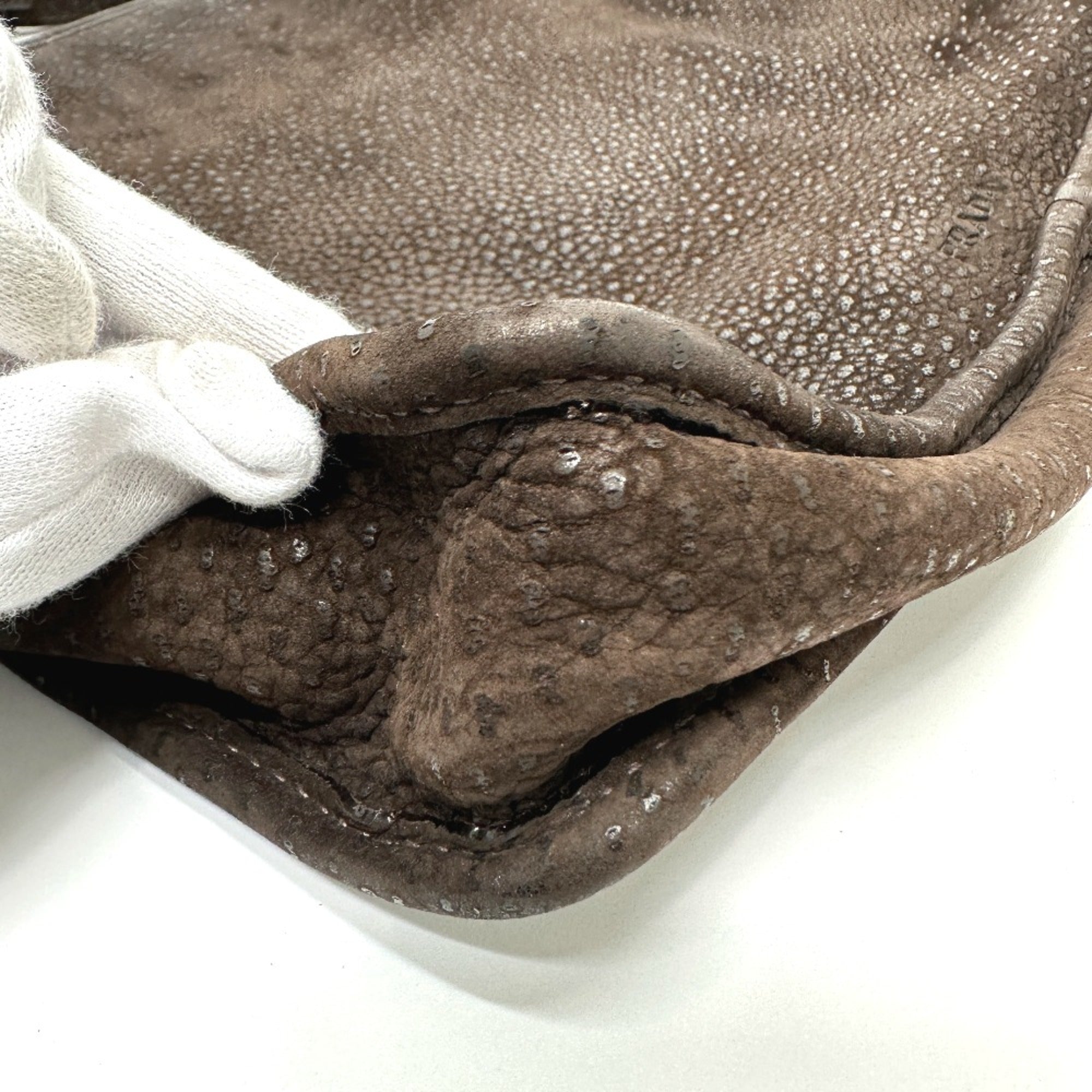 Prada Brown Leather Shoulder Bag (Pre-Owned)