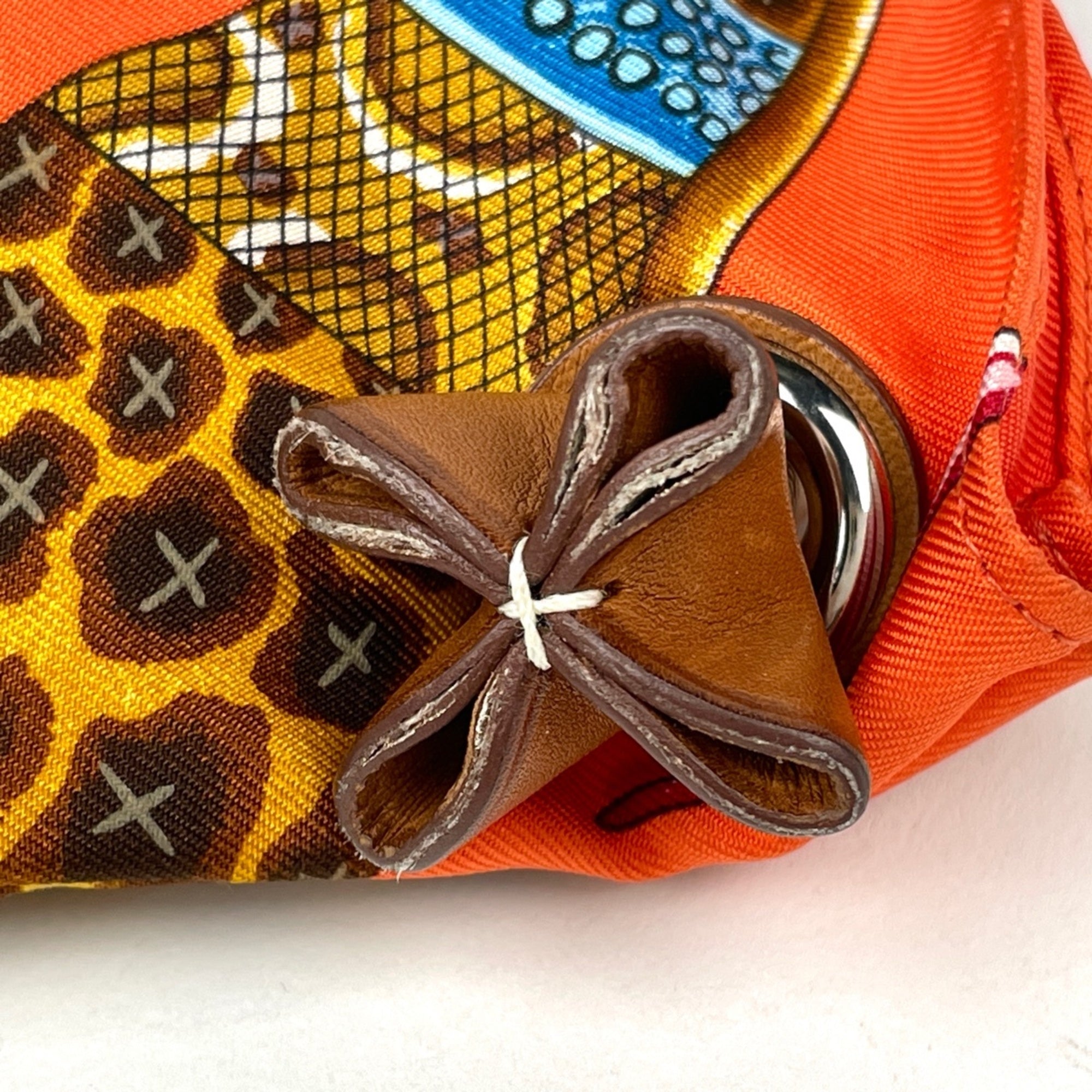 Hermes Multi-Color Orange Silk Shoulder Bag (Pre-Owned)