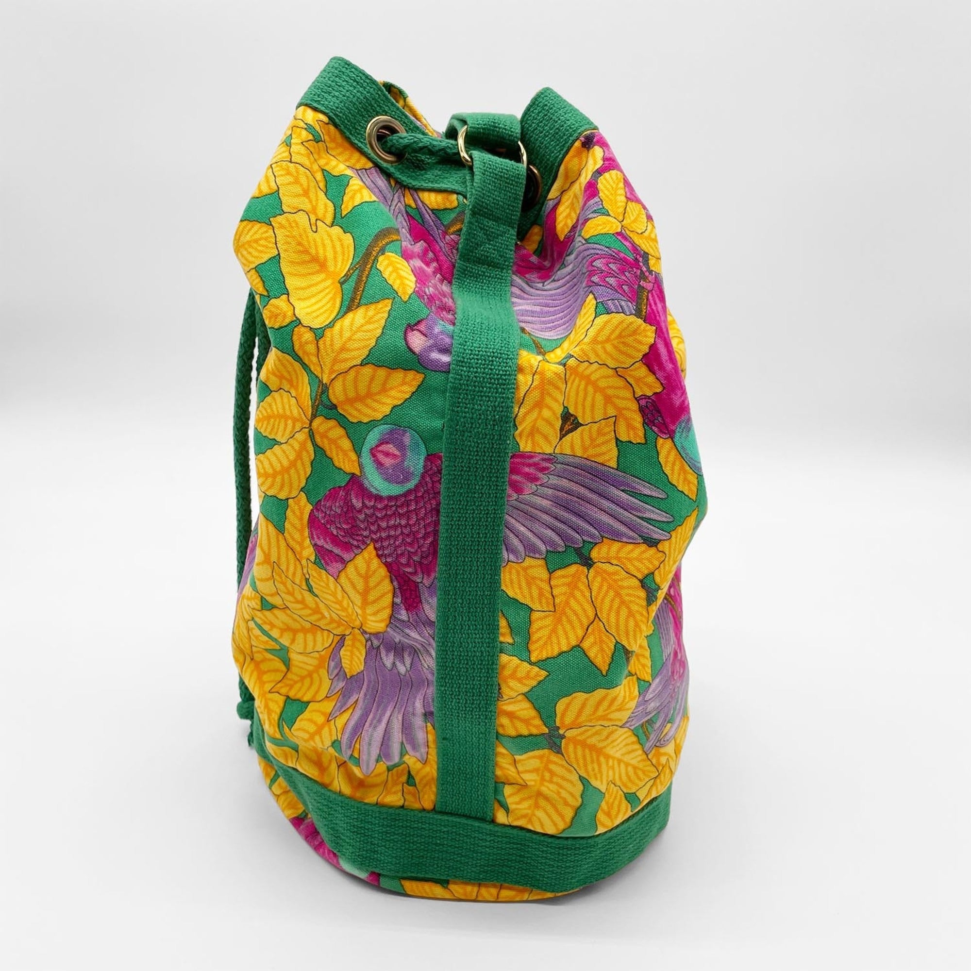 Hermes Green Pink Yellow Canvas Shoulder Bag (Pre-Owned)