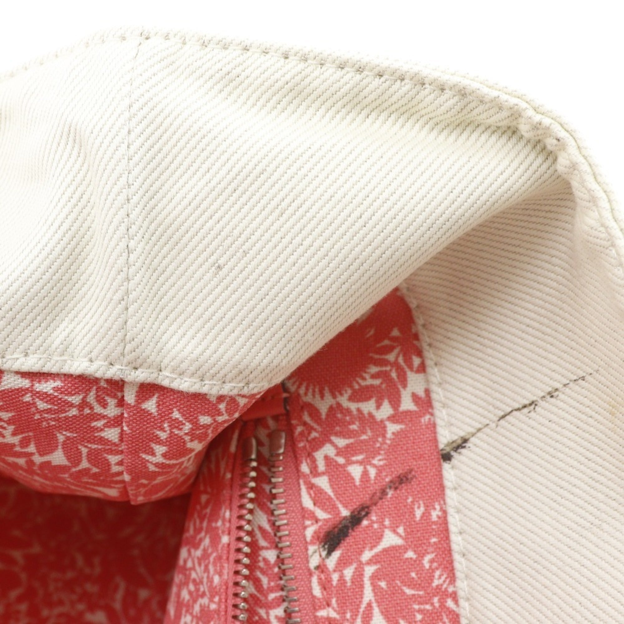 Louis Vuitton Corail Ivory Pink White Canvas Tote Bag (Pre-Owned)