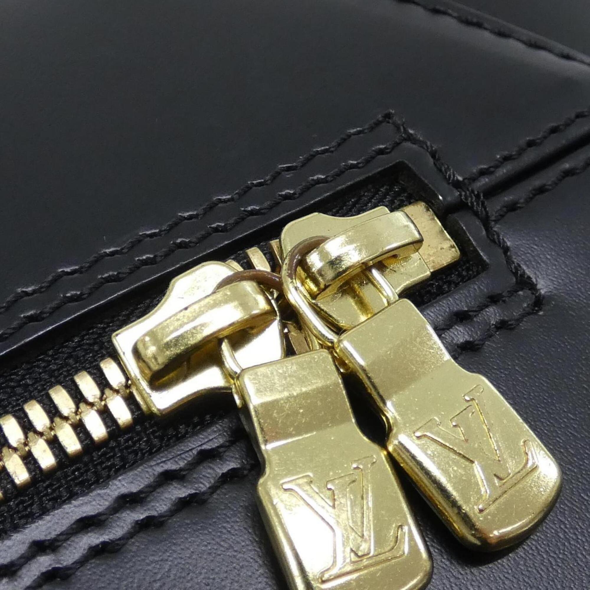 Louis Vuitton Black Leather Handbag (Pre-Owned)
