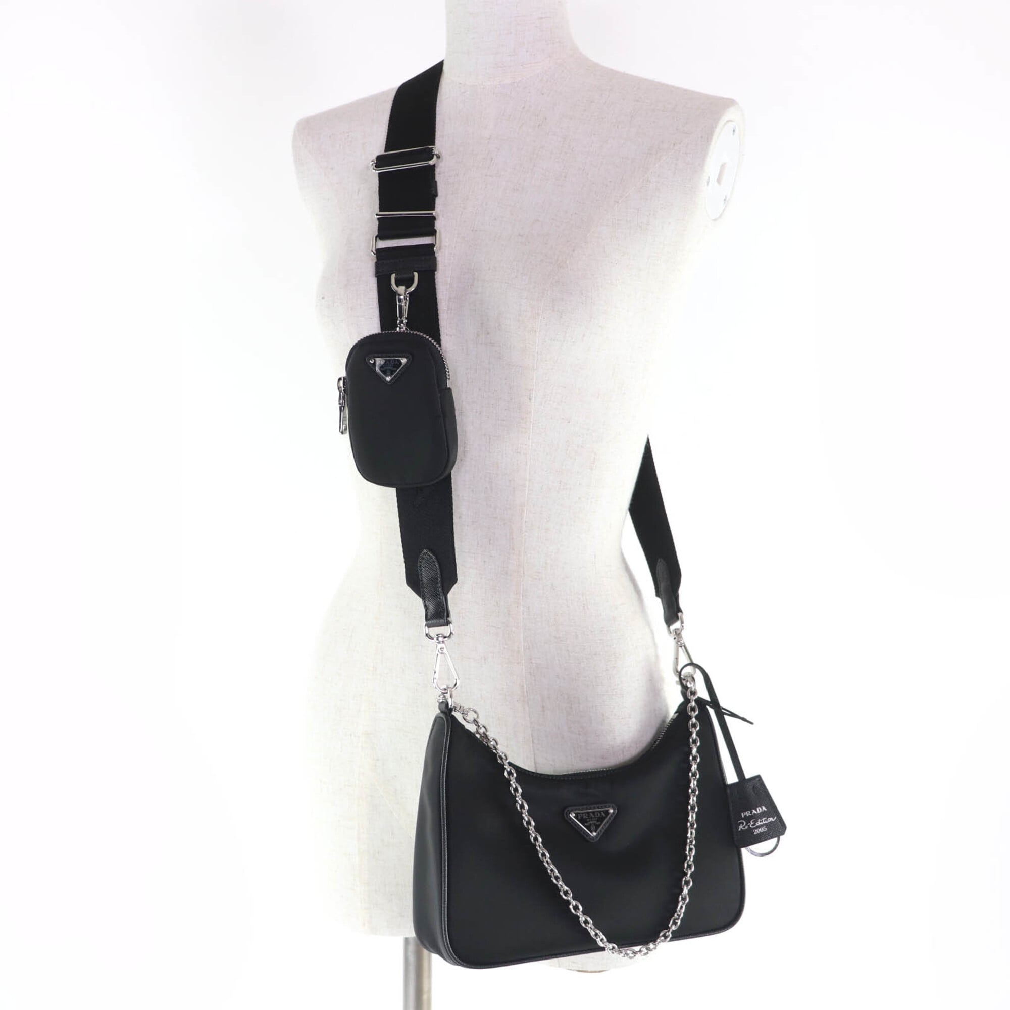Prada Black Handbag Pouch Shoulder Bag (Pre-Owned)