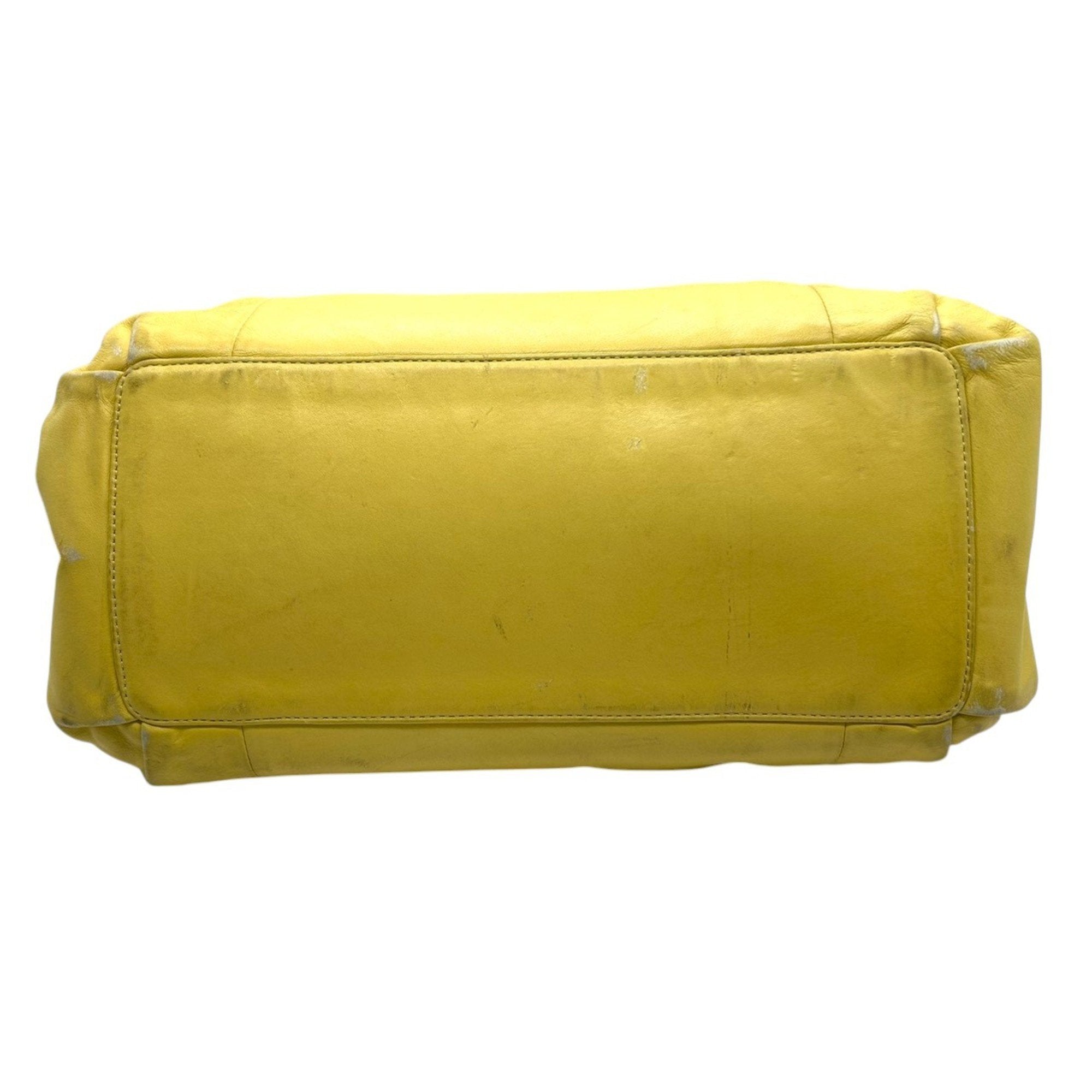 Coach Yellow Leather Handbag Shoulder Bag (Pre-Owned)