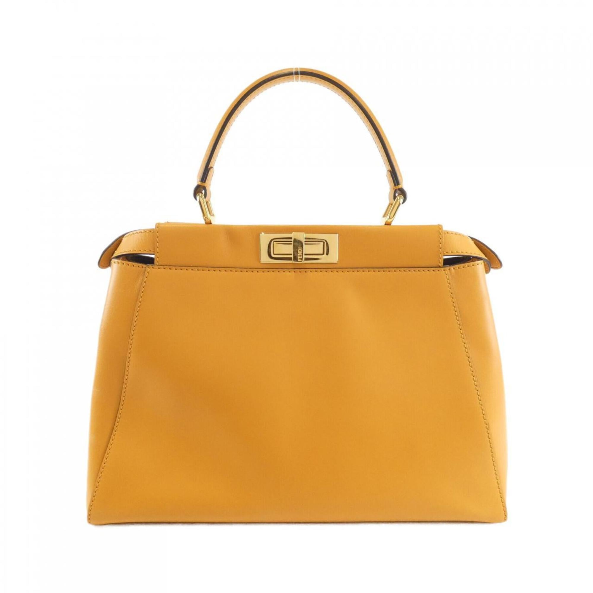 Fendi Peekaboo Camel Leather Handbag (Pre-Owned)